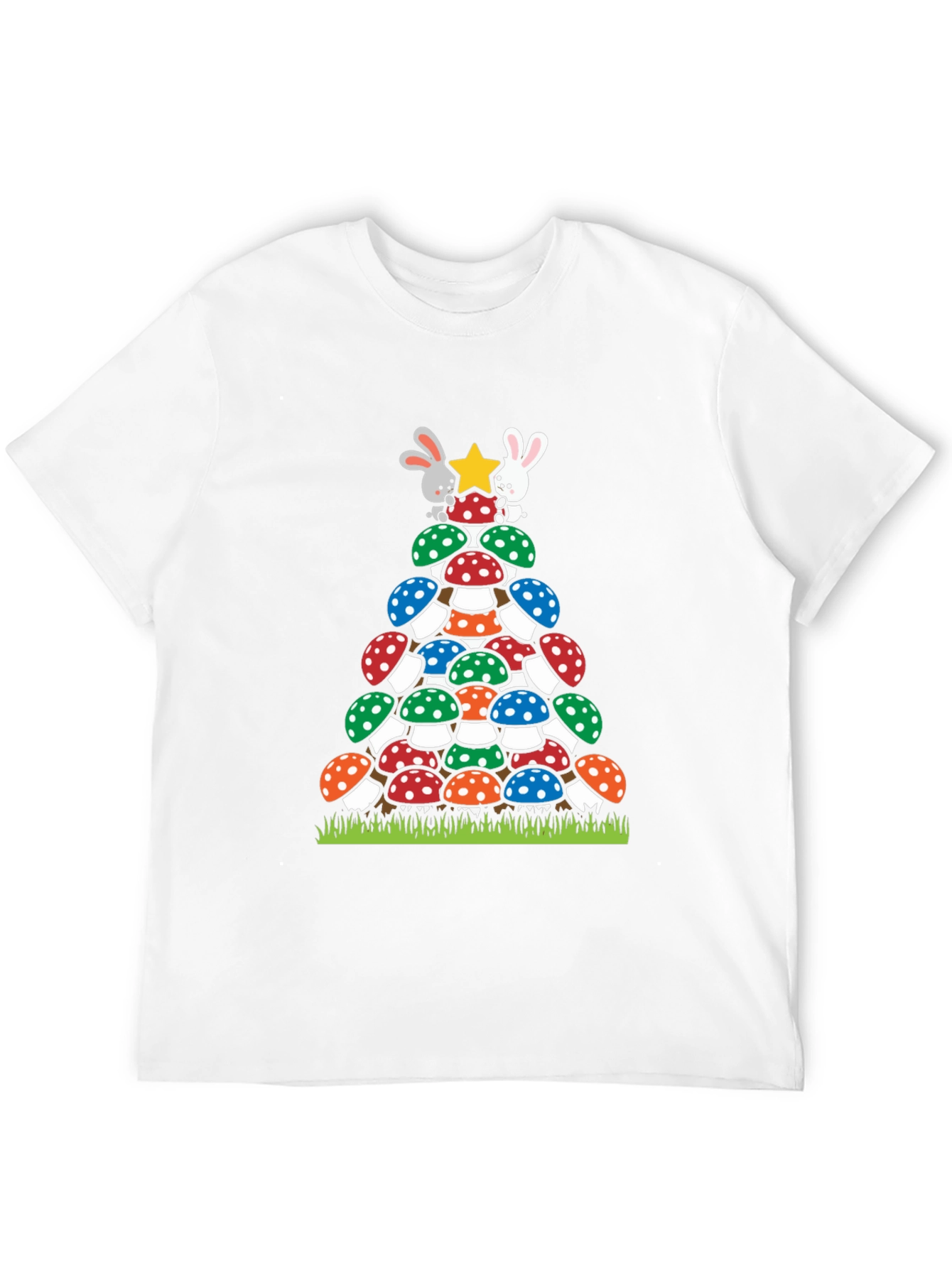 Black Mushroom Christmas Tree T-Shirt view 12