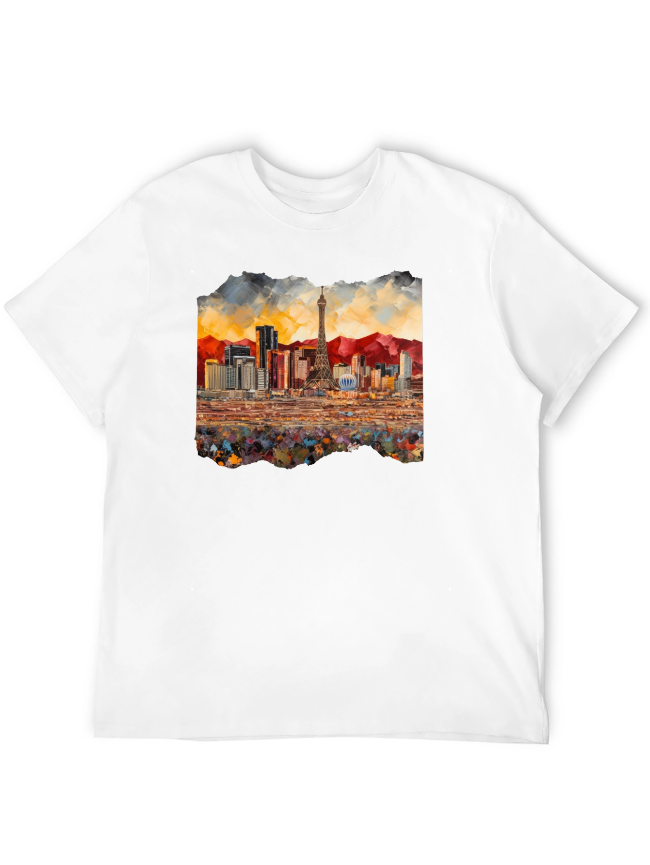 Black Las Vegas Skyline Black T-Shirt view 12