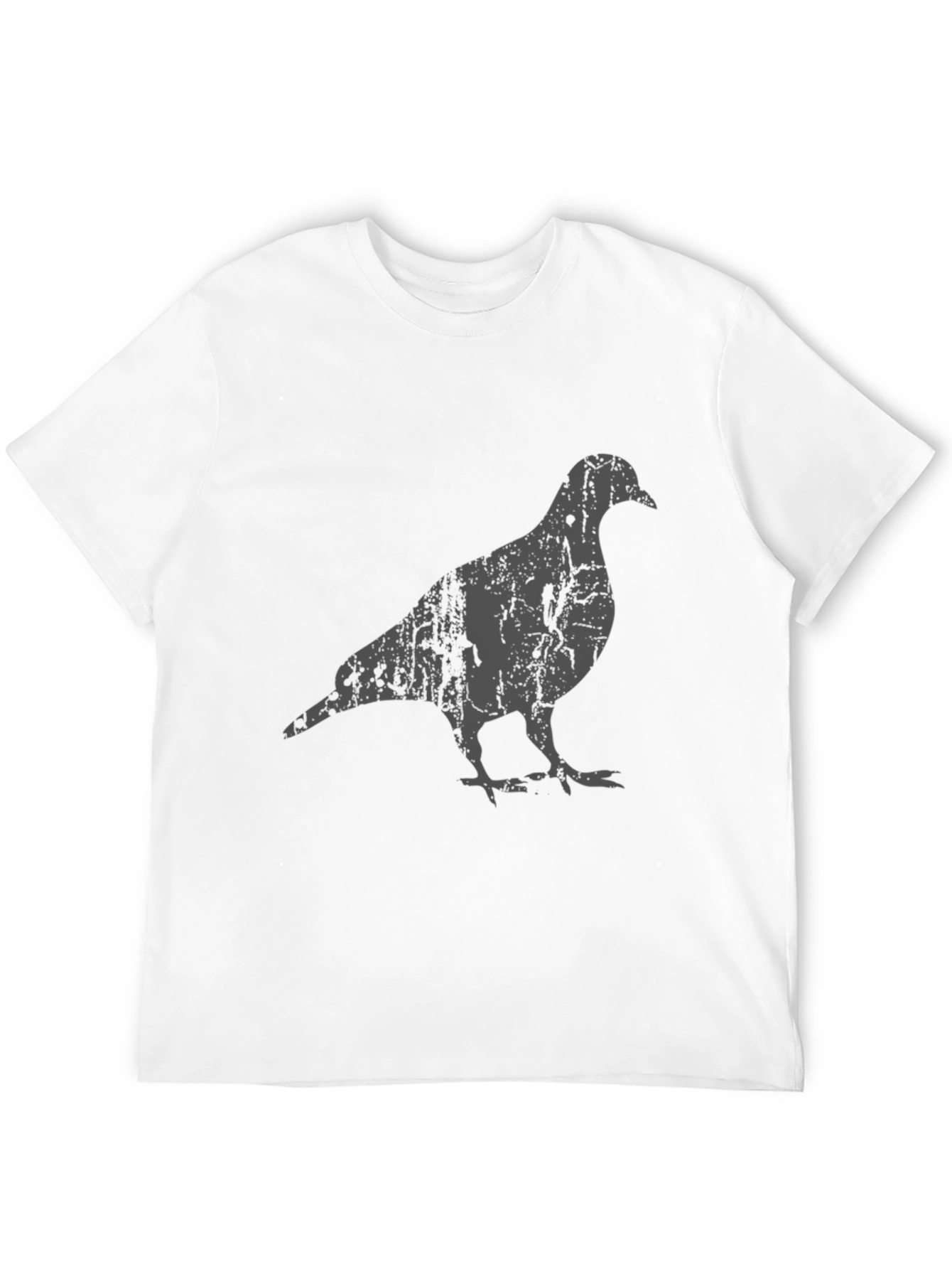 Black Distressed Pigeon Graphic Tee - Men's Black T-Shirt view 12