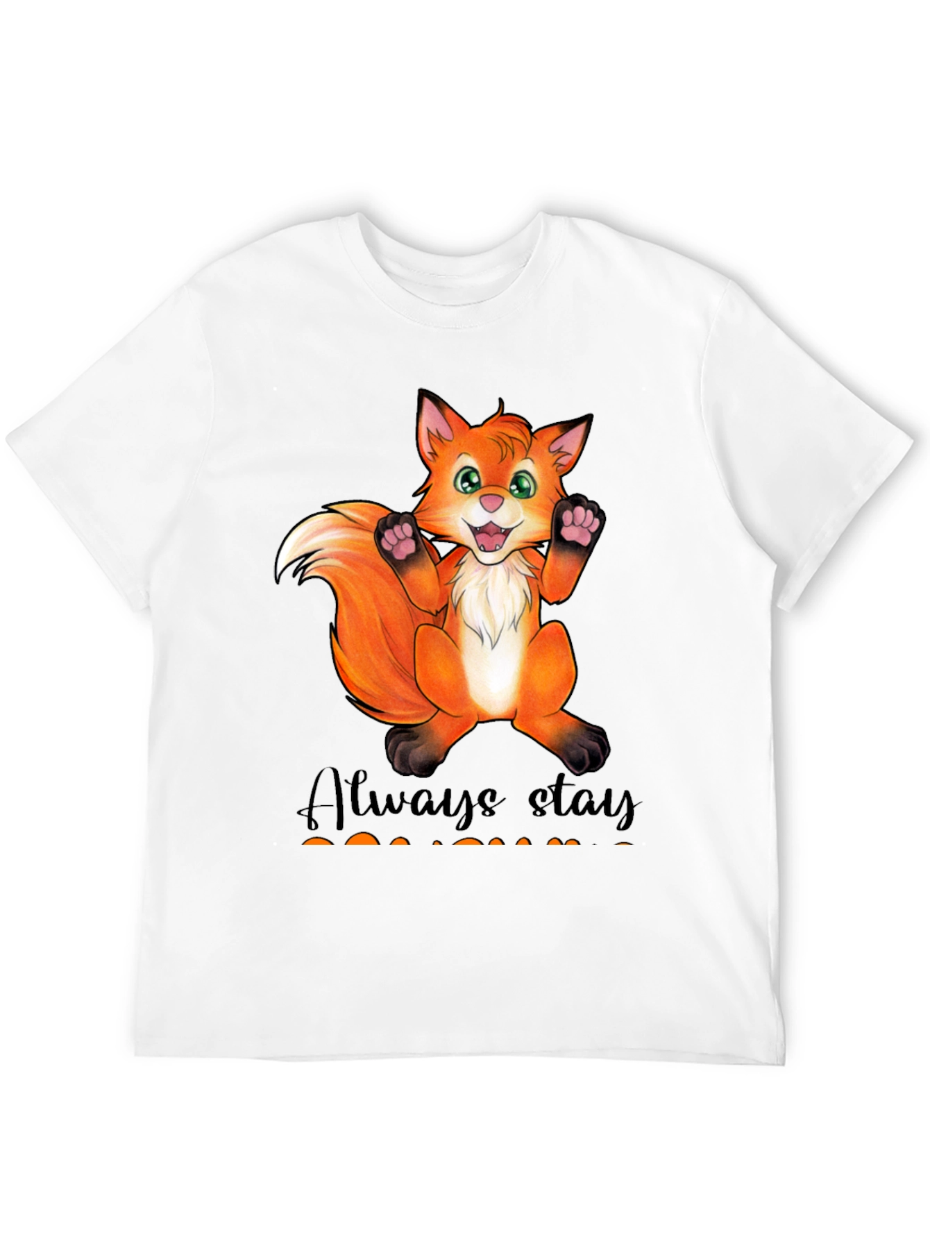Black Cute Fox Graphic T-Shirt - Always Stay Humble view 12