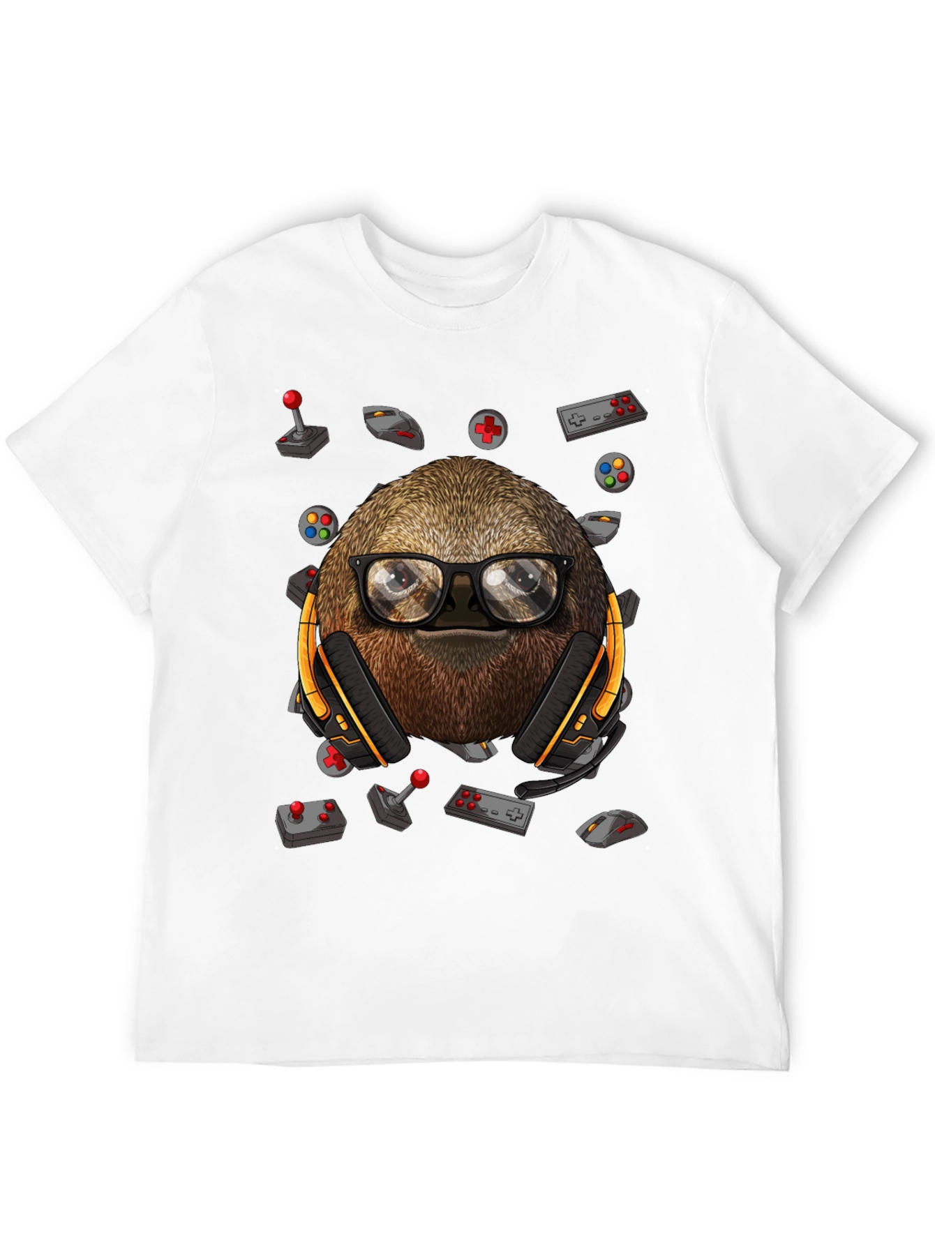 Black Gamer Sloth T-Shirt - Playful Graphic Tee view 12