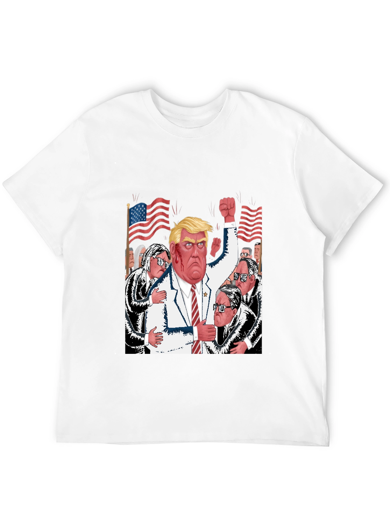 Black Trump Political Cartoon T-Shirt view 12