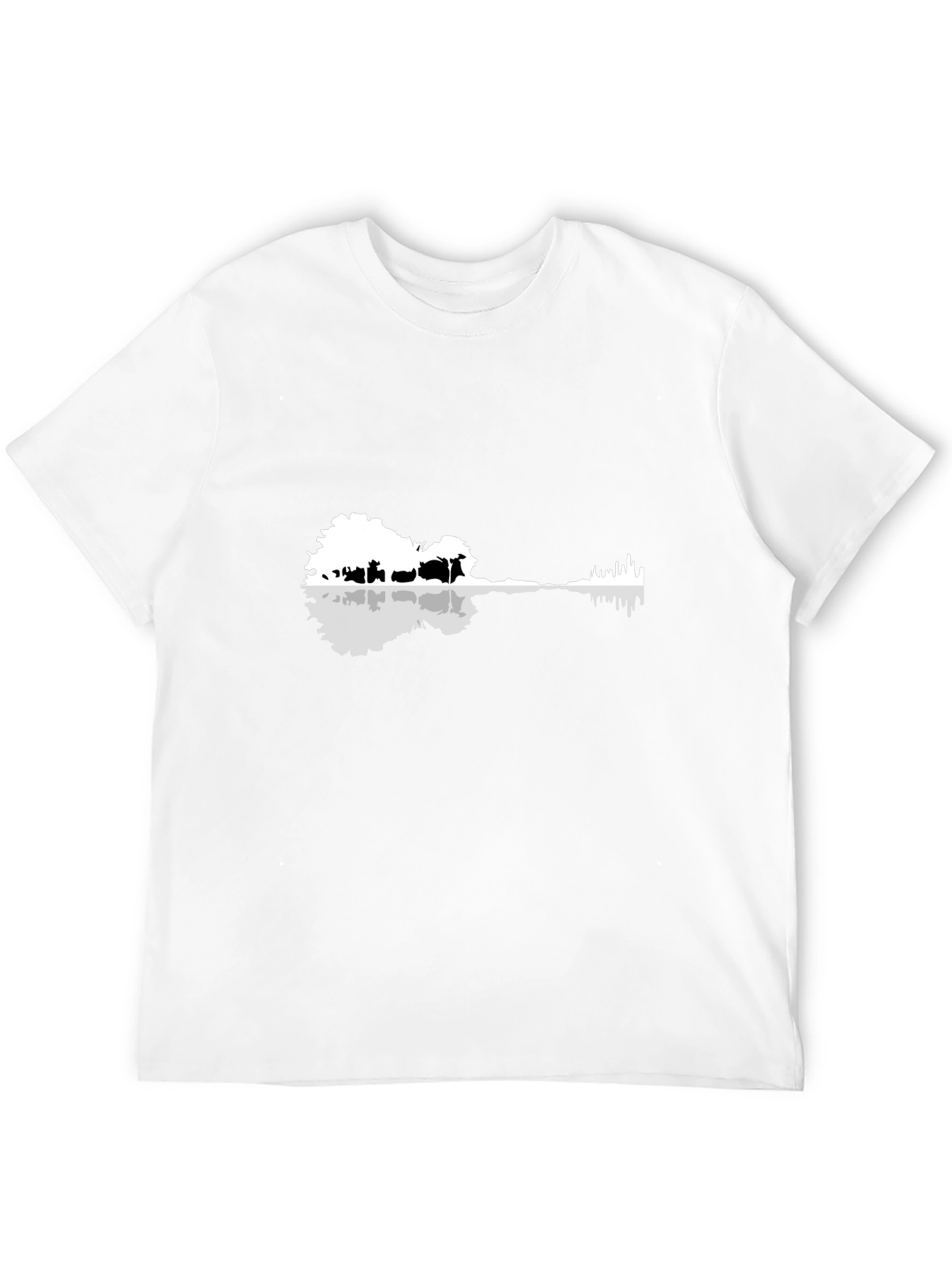 Black Guitar Landscape Graphic Tee - Stylish Black Shirt view 12