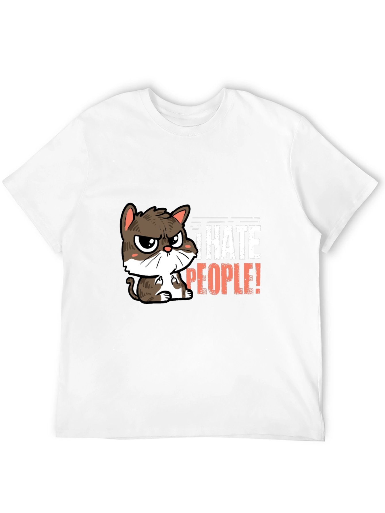 Black I Hate People Cat Graphic T-Shirt view 12