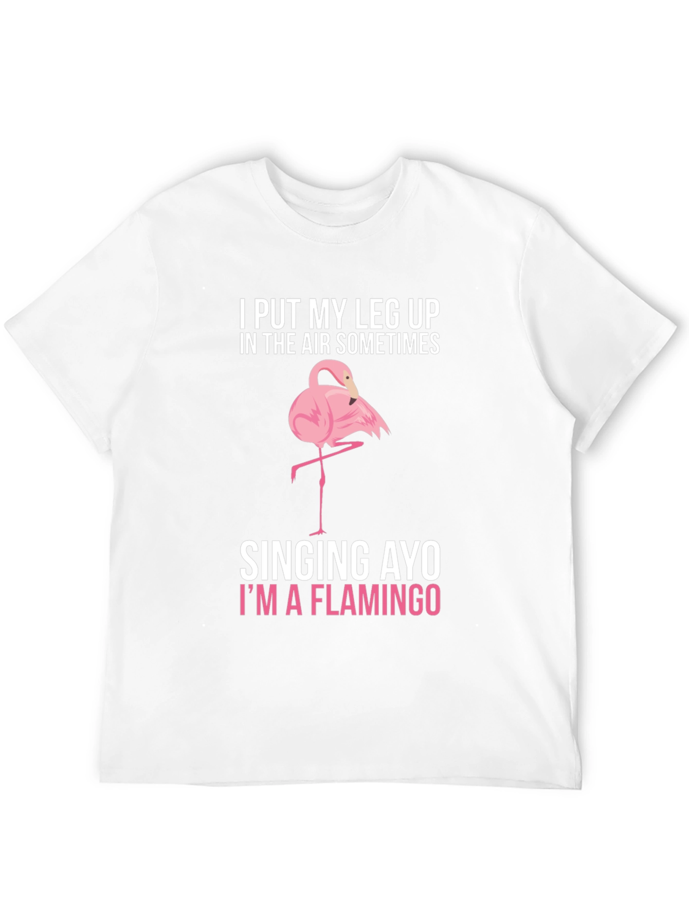 Black Funny Flamingo Graphic T-Shirt - Leg Up In The Air! view 12