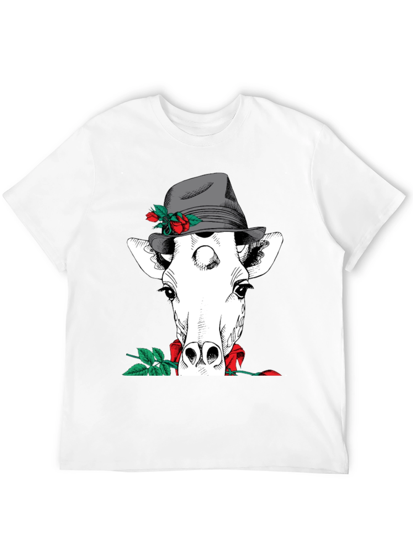 Black Giraffe in Hat Graphic Tee view 12