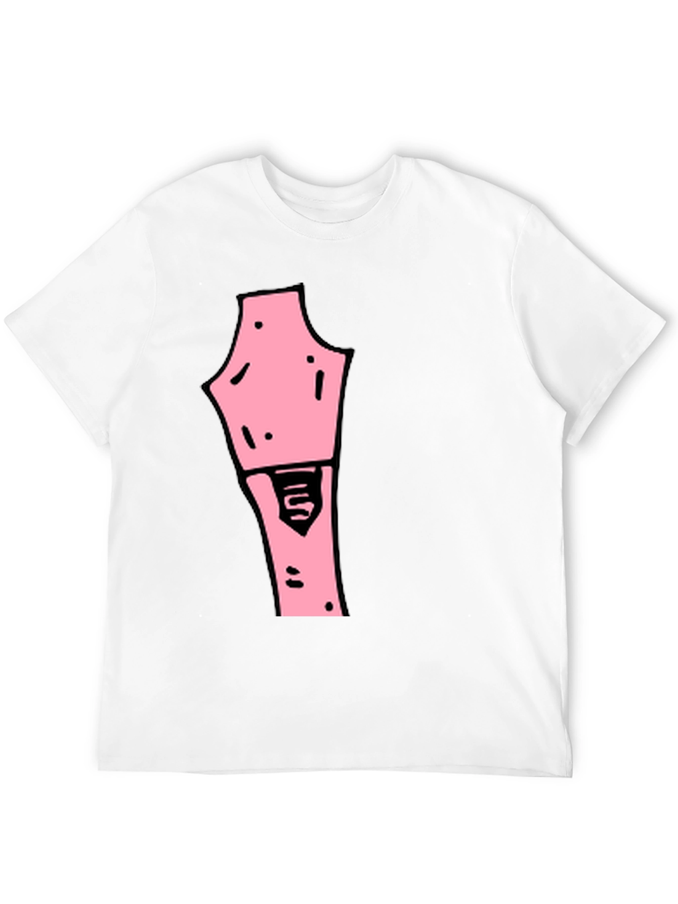 Black Unique Pink Graphic Print Black T-Shirt view 12