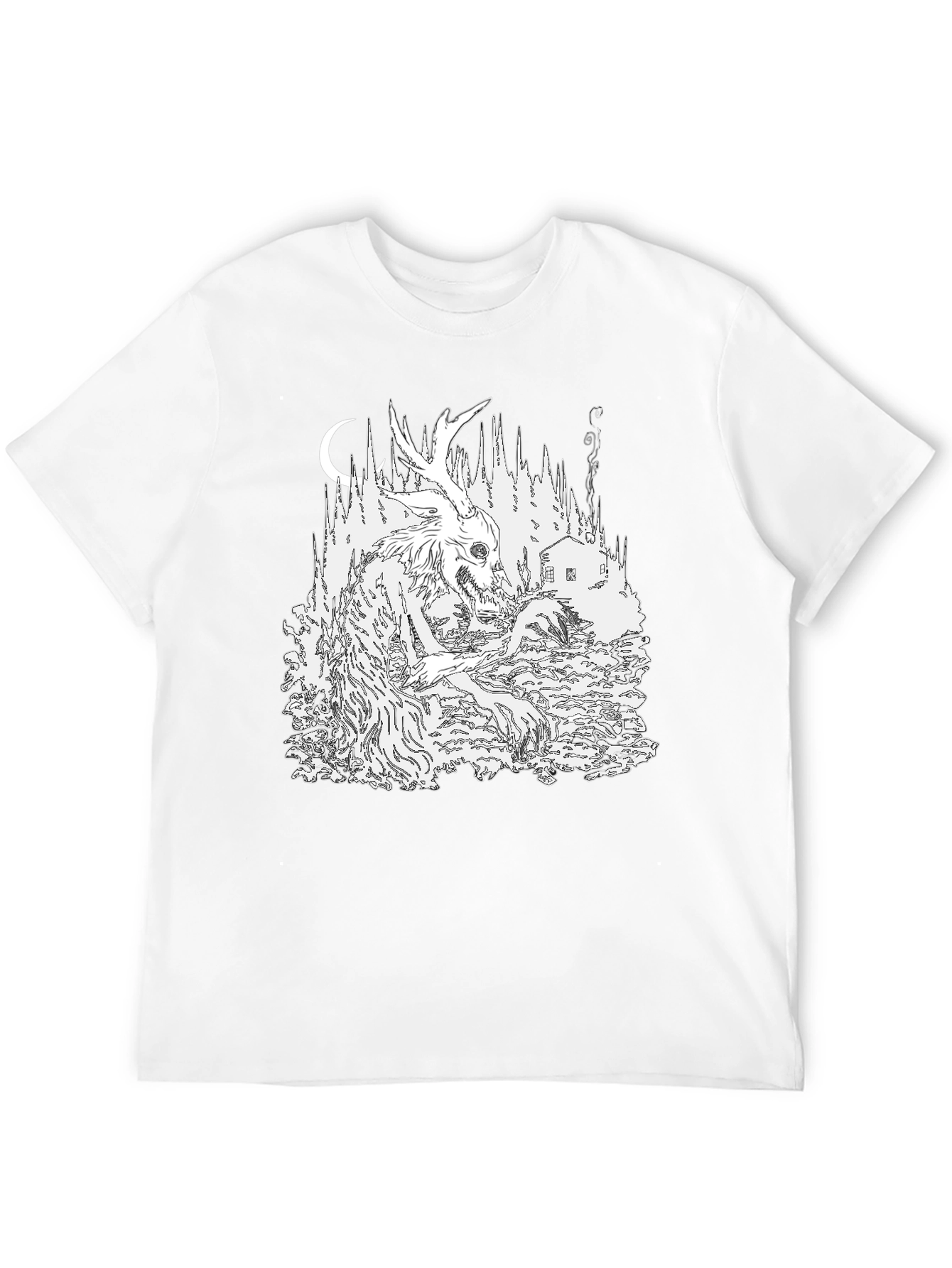 Black Monster Forest Graphic T-Shirt view 12