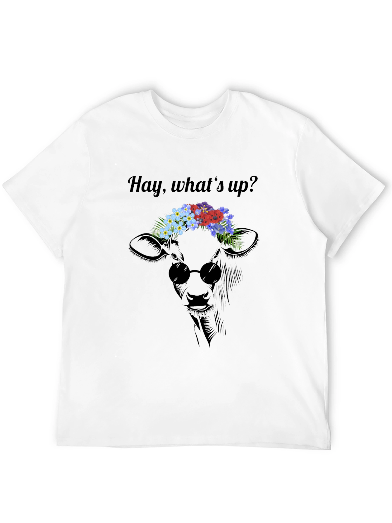 Black Cool Cow Flower Crown Graphic Tee view 12