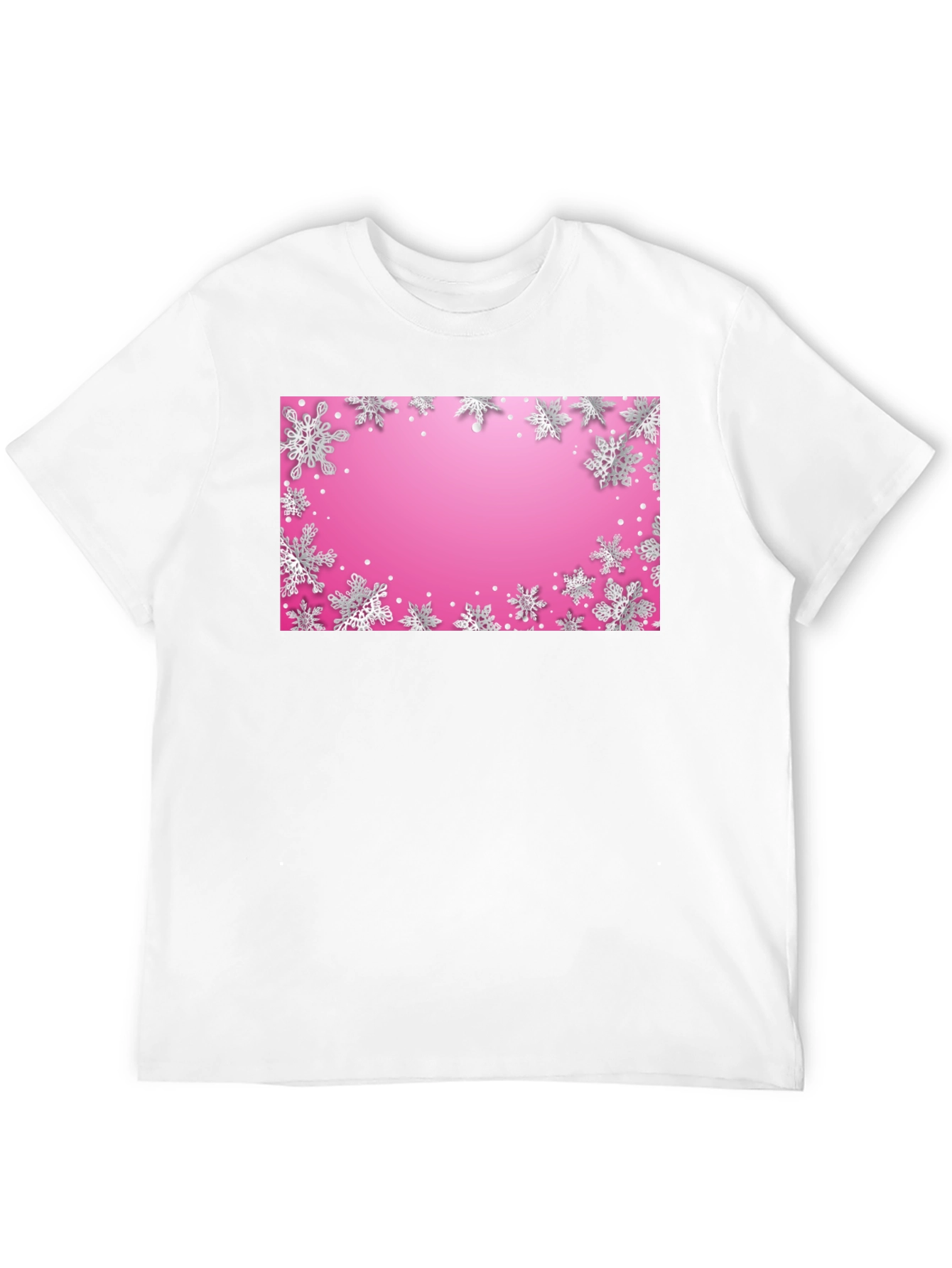 Black Snowflake Pattern Graphic Tee - Stylish Holiday Apparel view 12