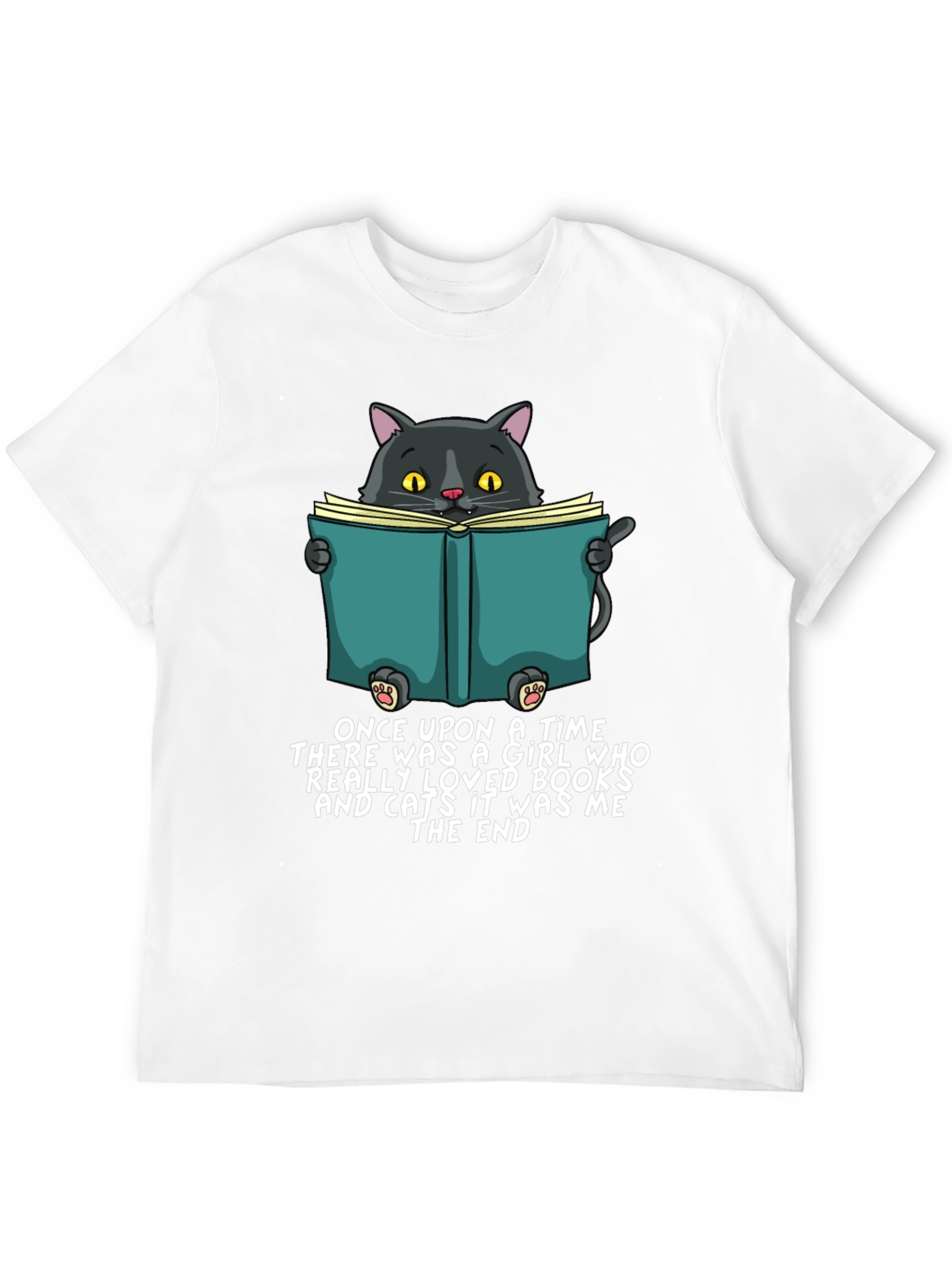Black Cat Reading Book T-Shirt - Once Upon a Time view 12