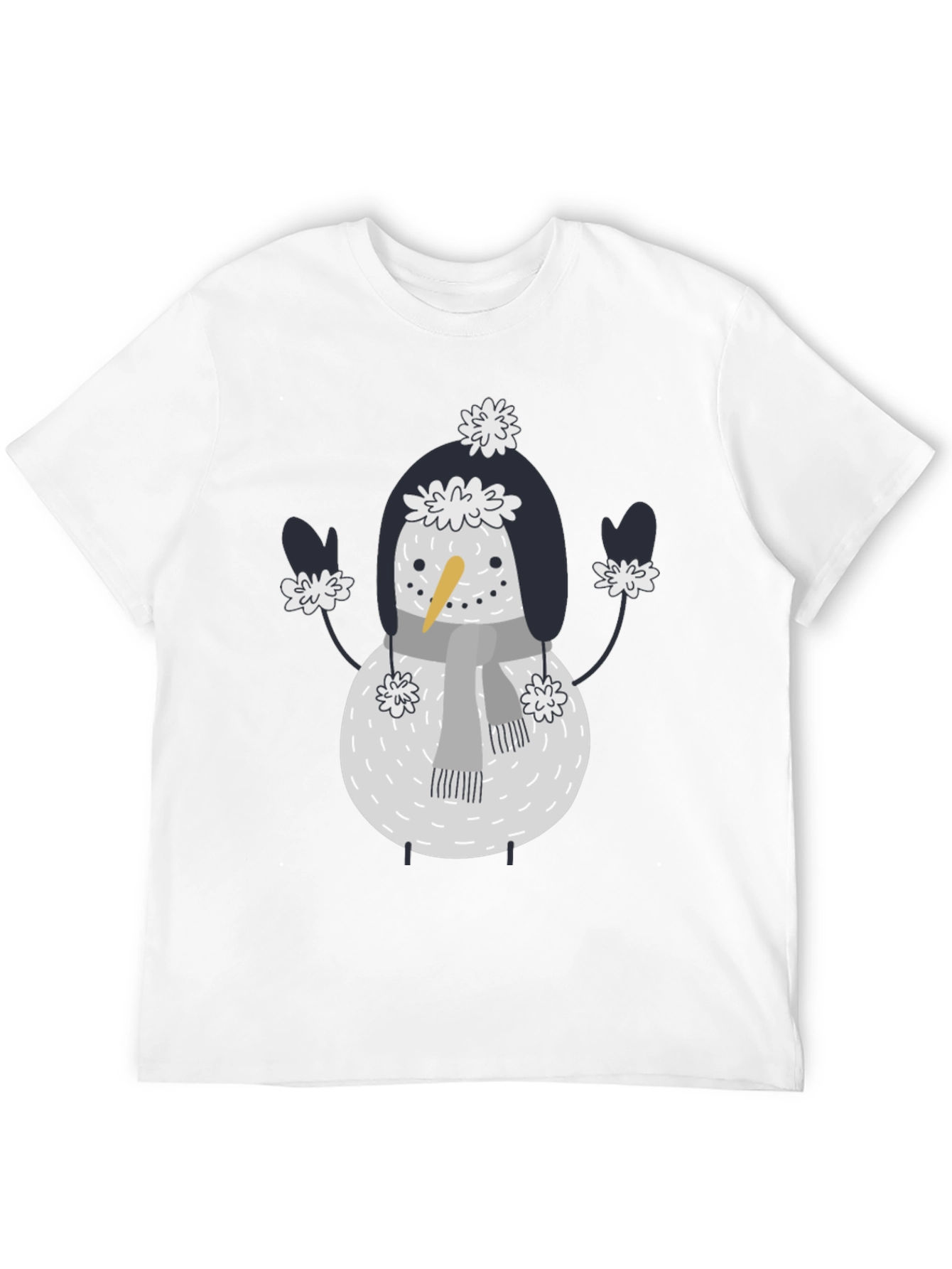 Black Snowman Graphic Tee - Festive Holiday Fun view 12