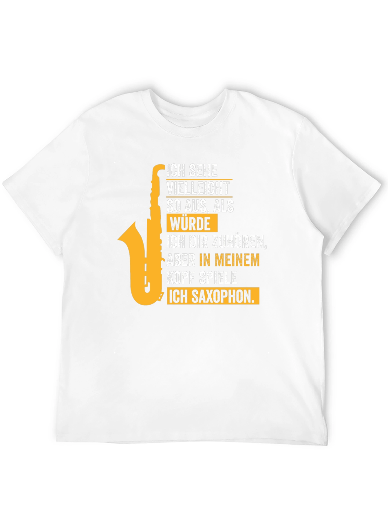 Black Saxophone Player T-Shirt - "I Play Saxophone in My Head" view 12