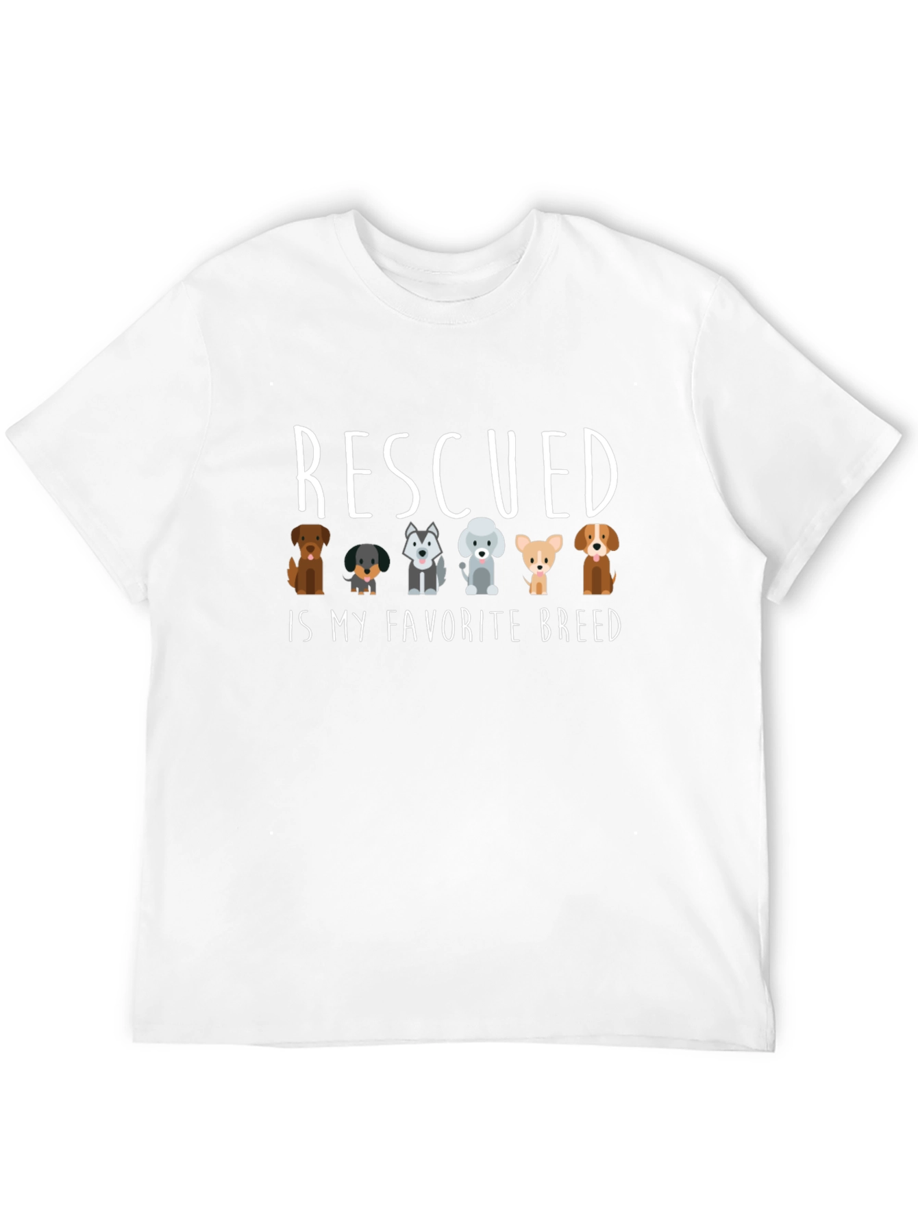 Black Rescued Is My Favorite Breed T-Shirt view 12