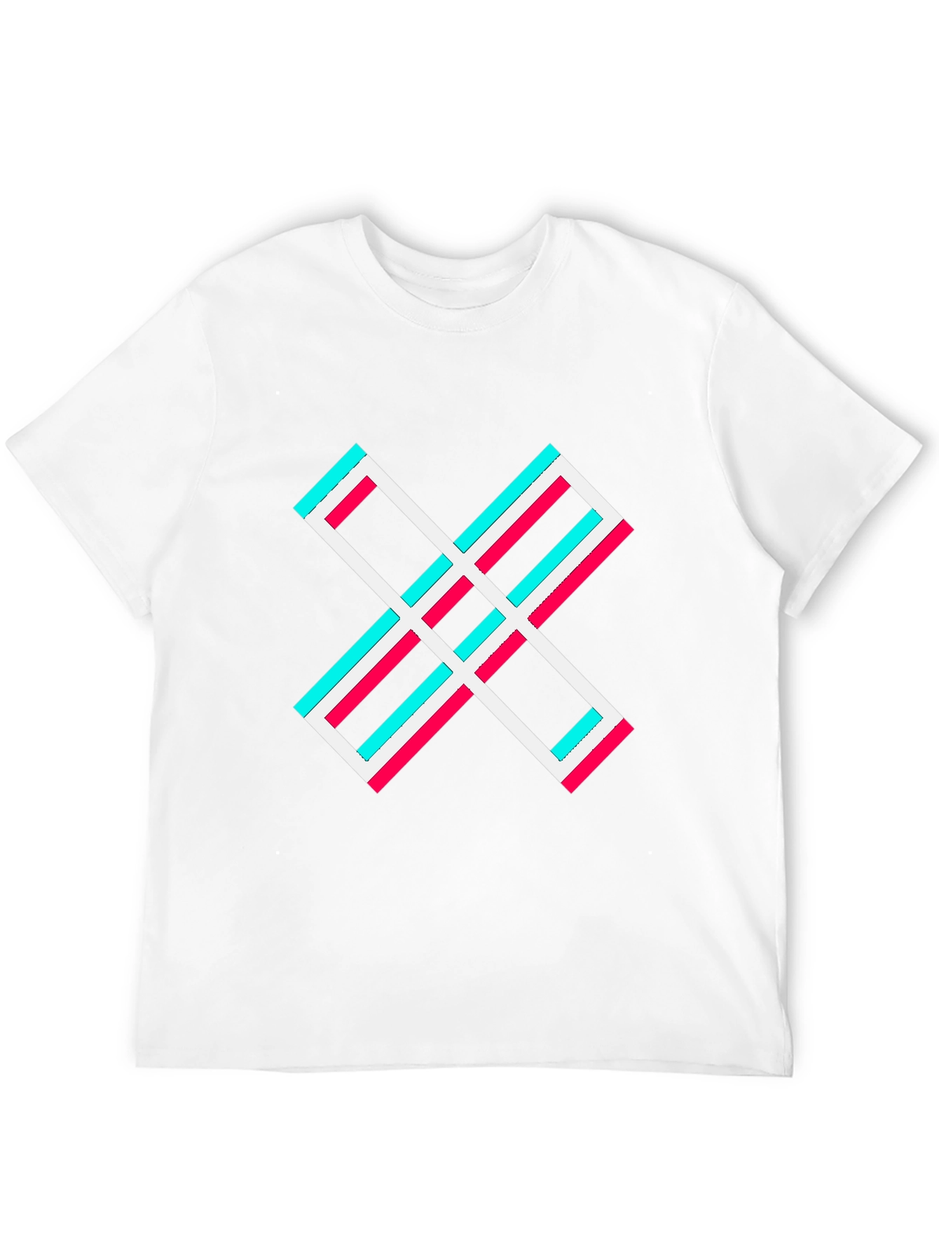 Black Abstract X Graphic Tee - Stylish Black Cotton T-Shirt view 12