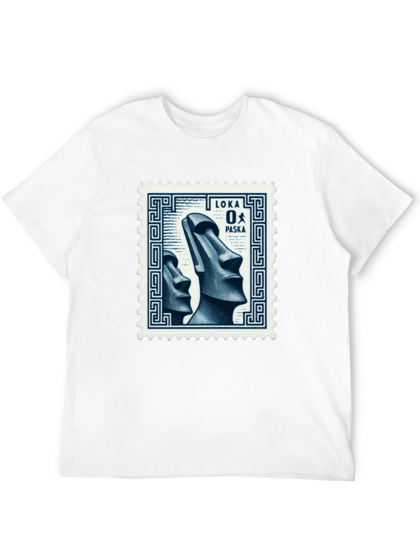 Black Moai Easter Island Stamp Graphic T-Shirt view 12