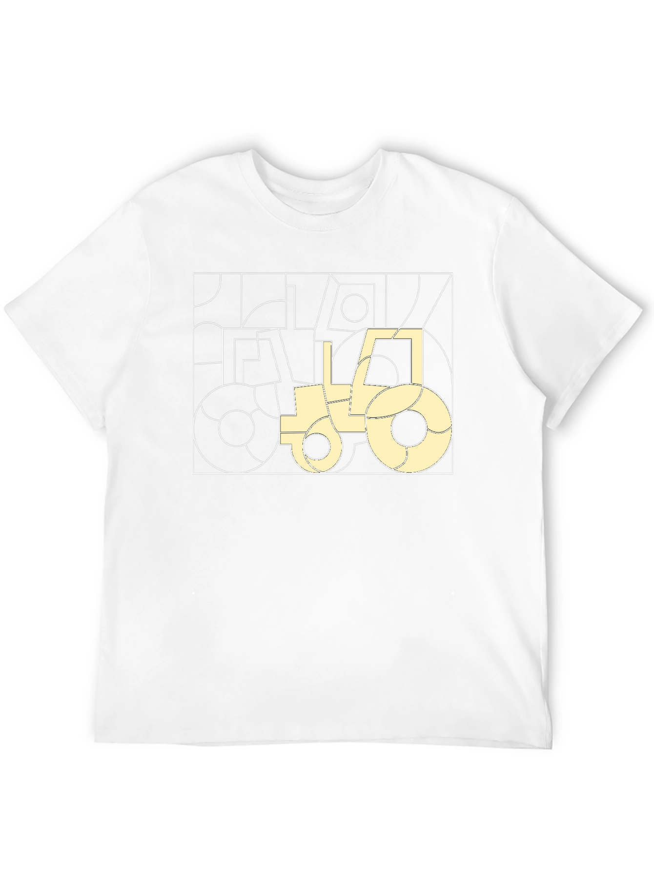 Black Abstract Tractor Graphic Tee - Black Cotton Comfort view 12