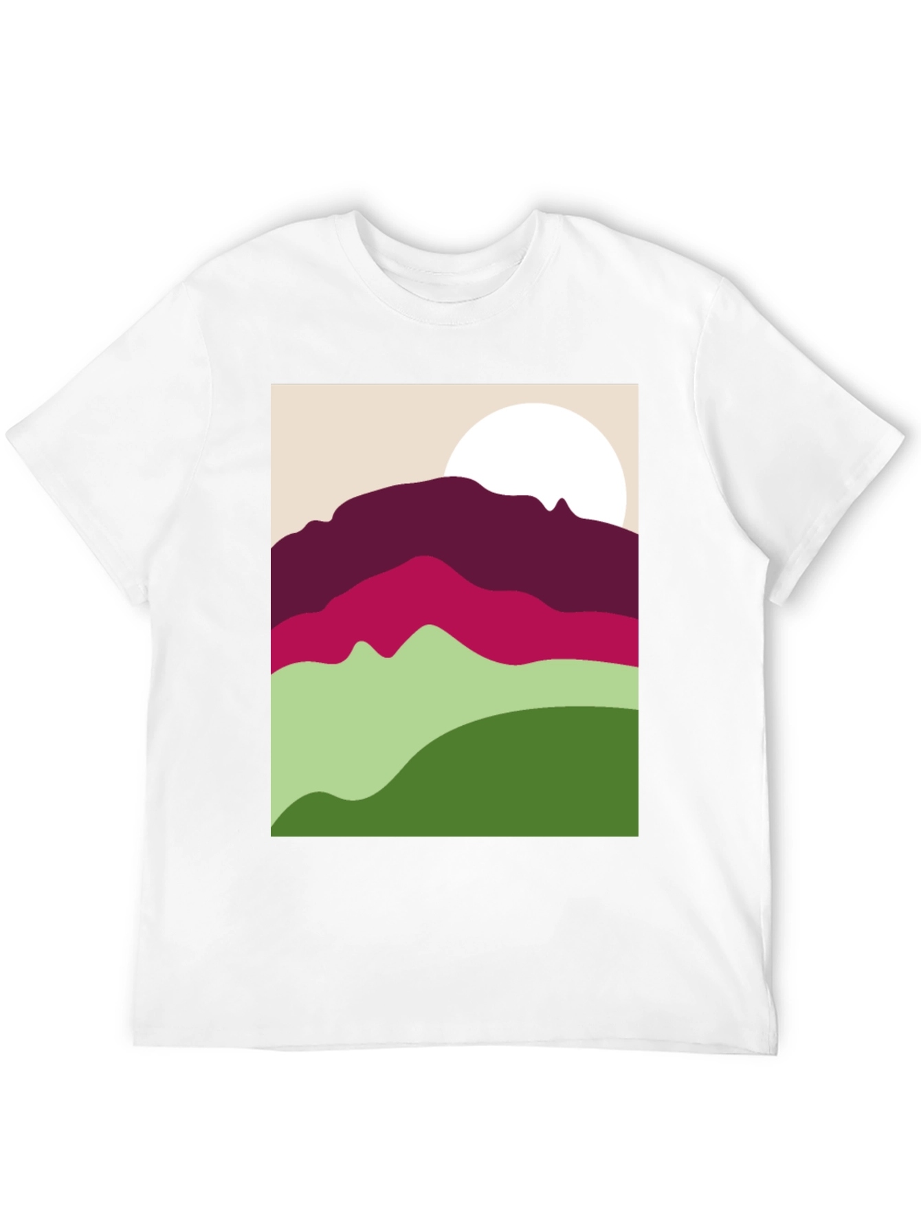 Black Abstract Mountain Scene Graphic Tee - Black view 12