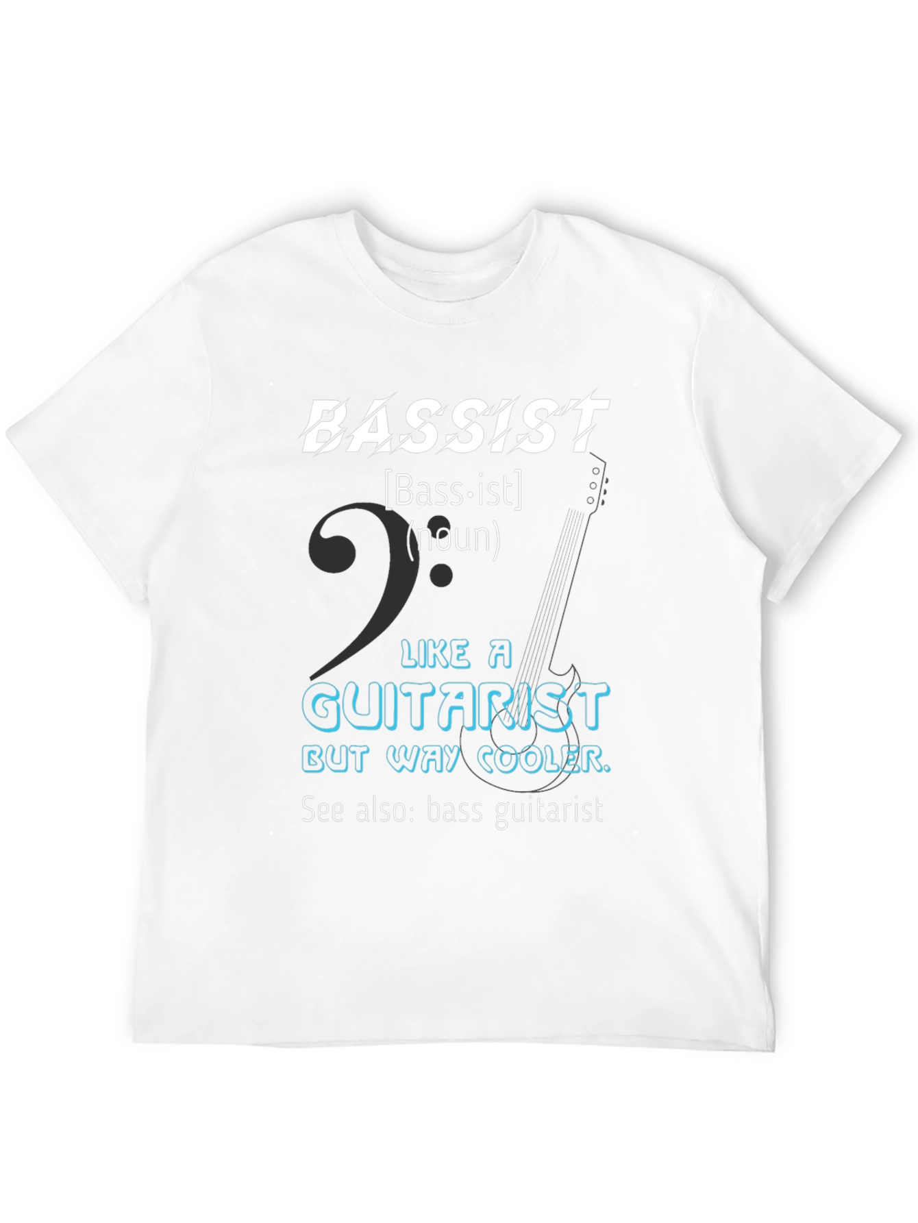 Black Bassist Definition Graphic T-Shirt view 12