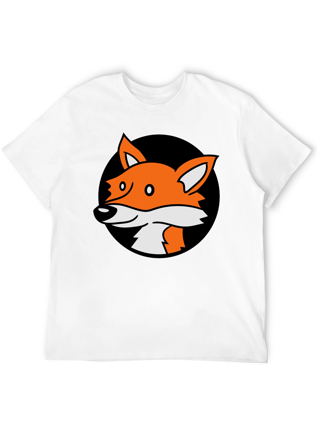 Black Fox Graphic Black T-Shirt - Cartoon Animal Tee view 12