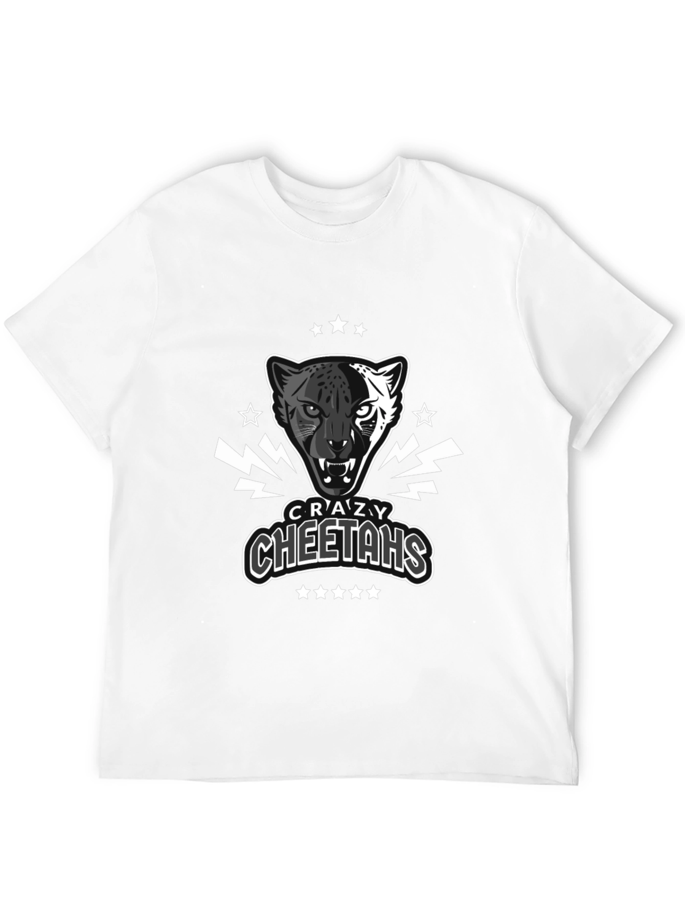 Black Crazy Cheetahs Graphic T-Shirt - Black Cotton Tee view 12