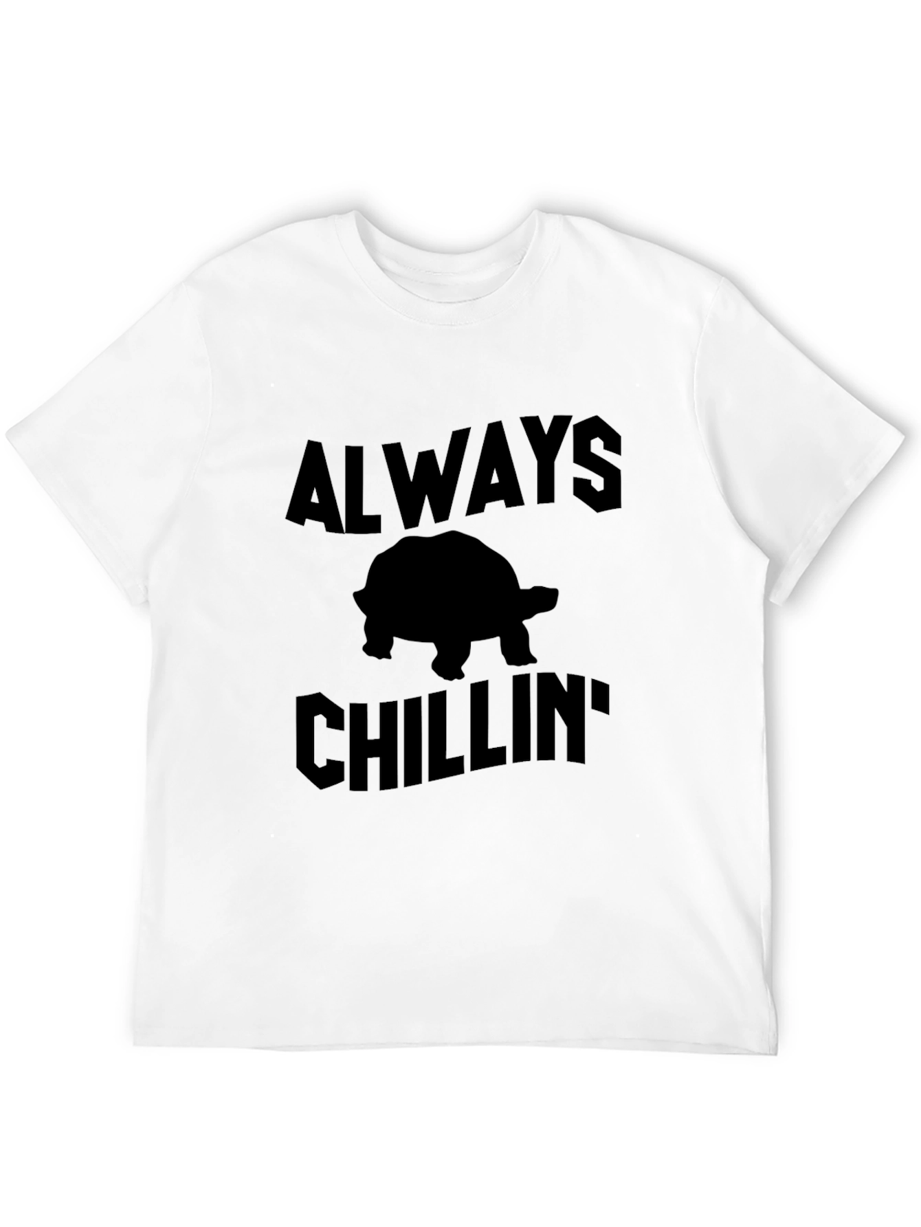 Black Always Chillin' Turtle Black Graphic T-Shirt view 12