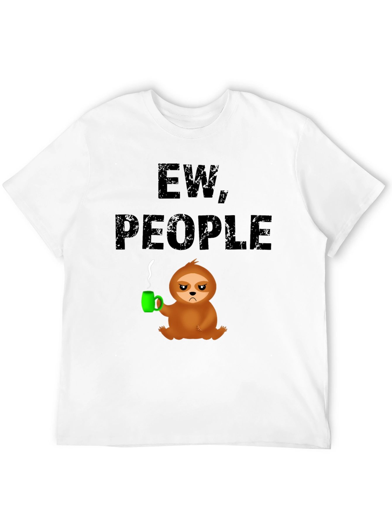 Black Ew People Sloth Graphic Tee - Novelty T-Shirt view 12
