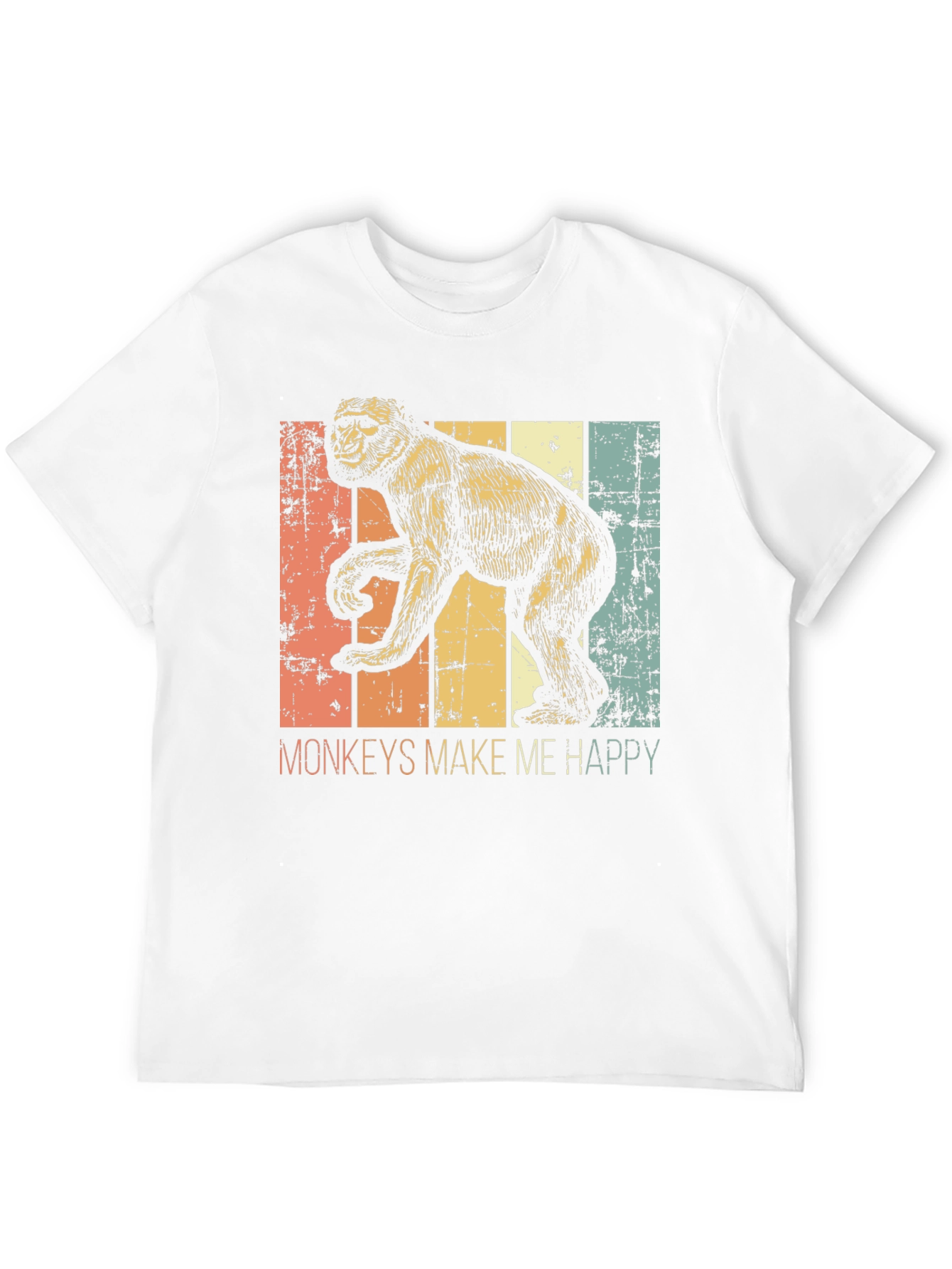 Black Vintage Monkeys Make Me Happy Graphic Tee view 12