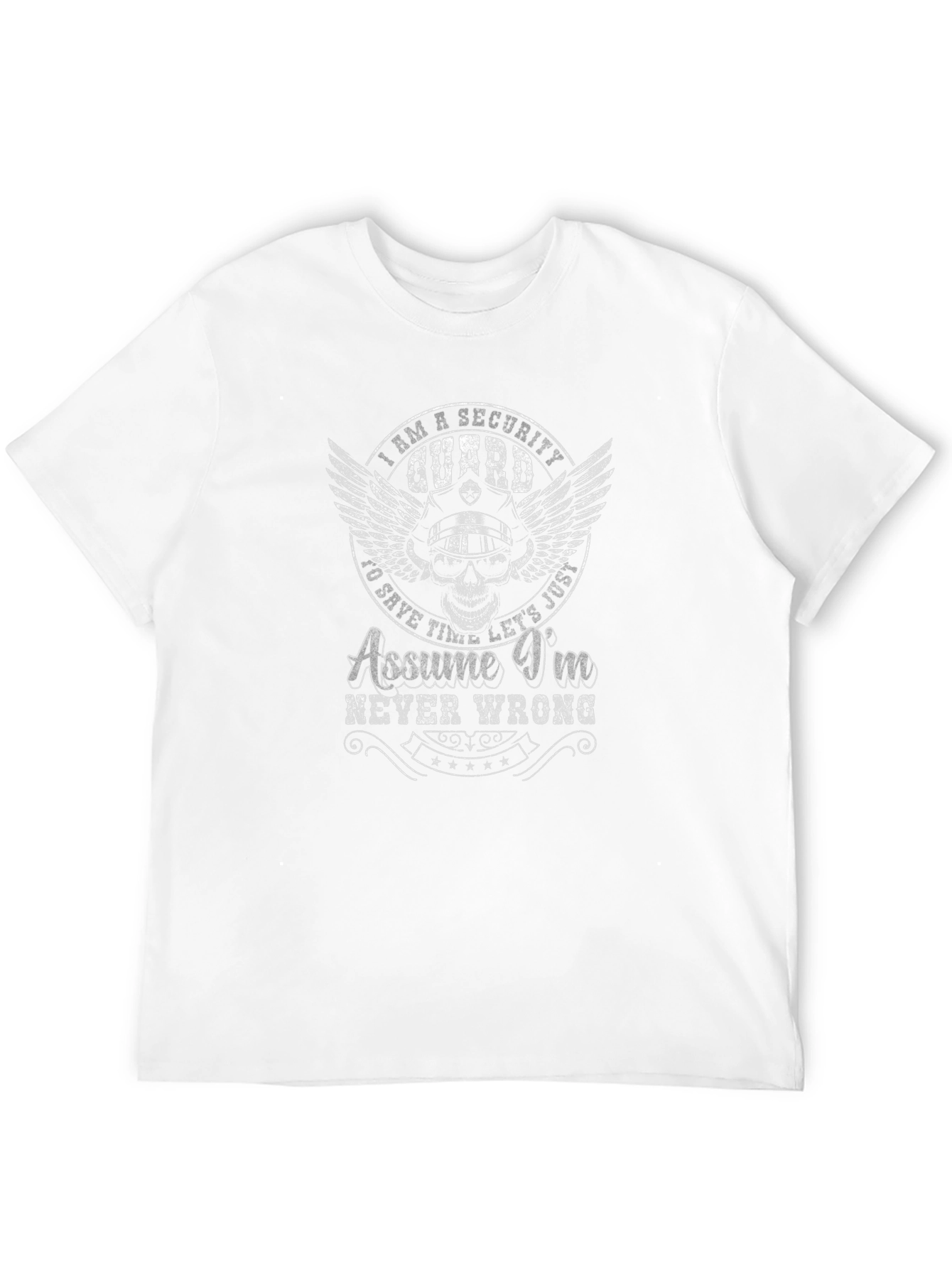 Black Security Guard T-Shirt - Assume I'm Never Wrong view 12