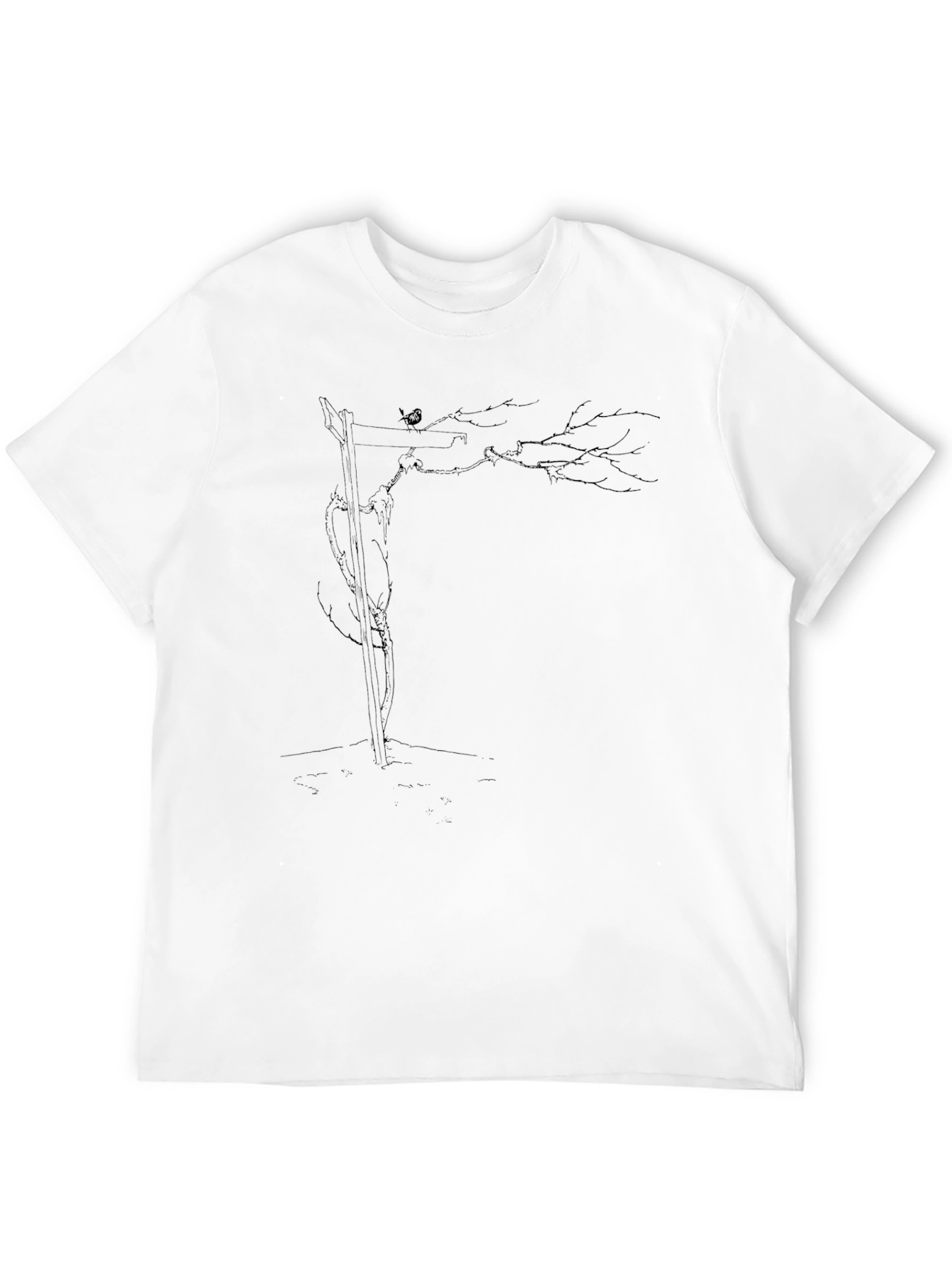 Black Black T-Shirt with Grim Reaper Tree Design view 12