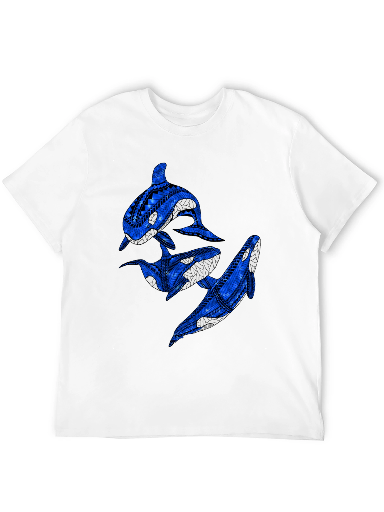 Tribal Orca Whale Black Graphic Tee - 12