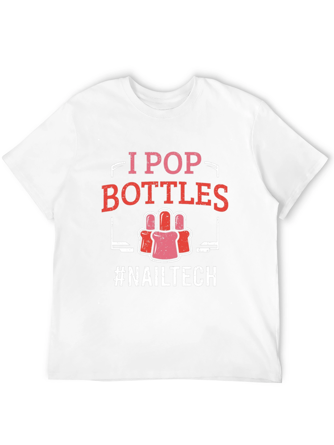 Black I Pop Bottles Nail Tech T-Shirt view 12