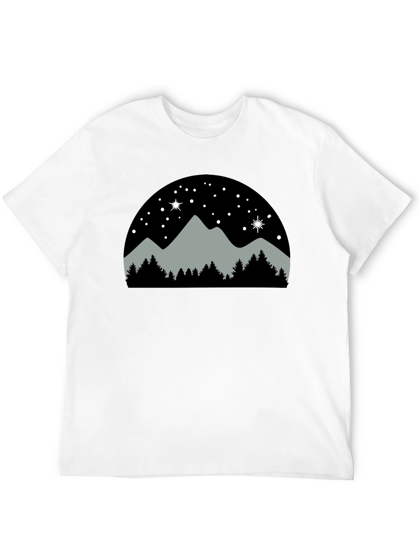 Black Mountain Night Scene T-Shirt view 12
