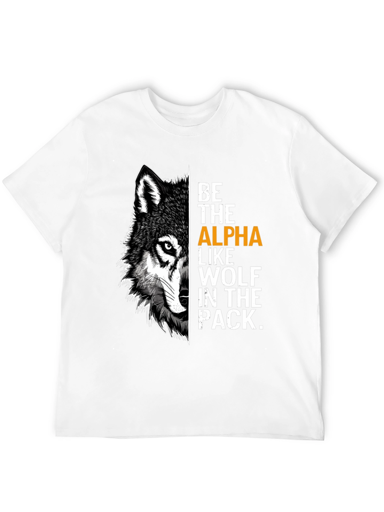 Black Be the Alpha Wolf Graphic Print T-Shirt view 12