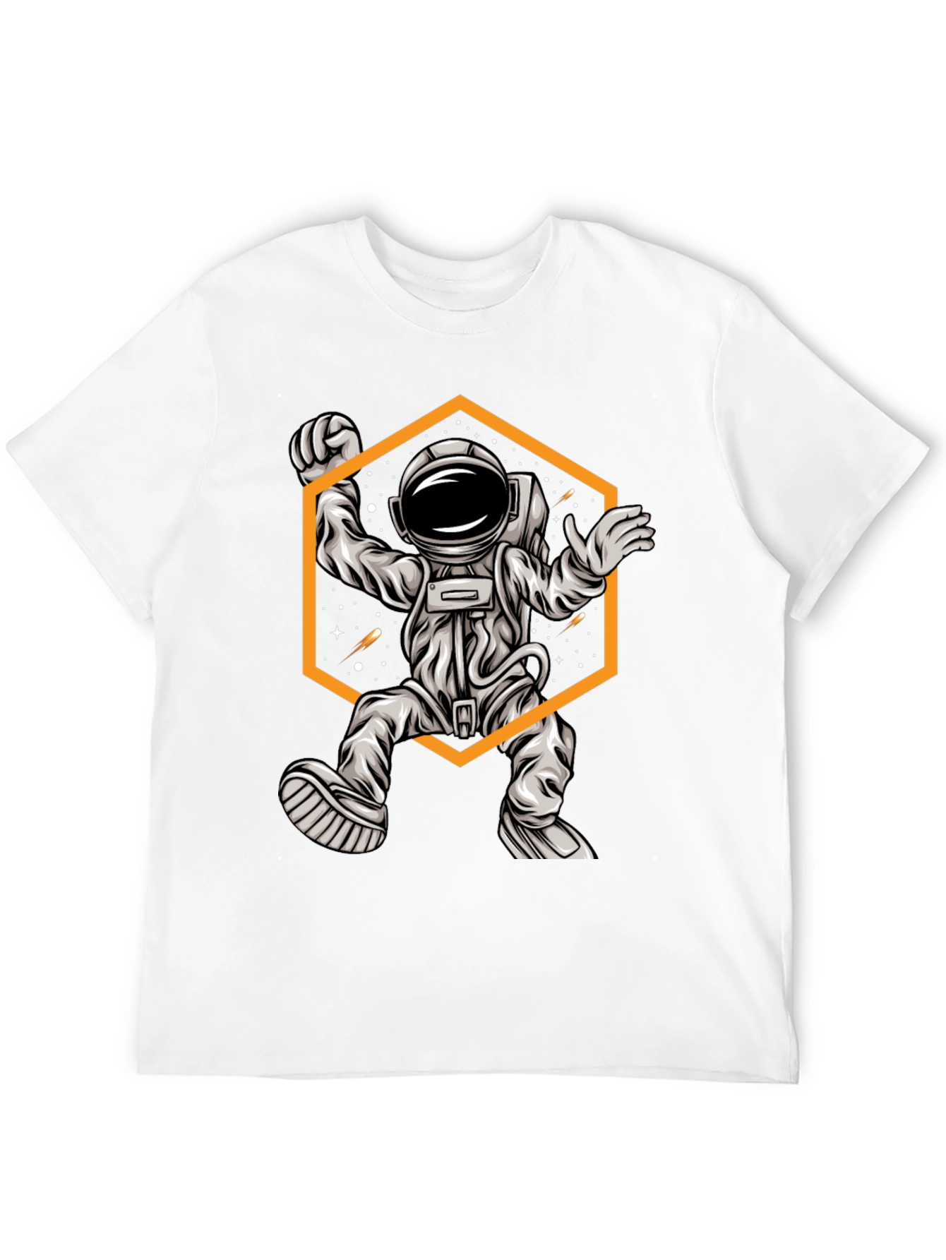 Black Astronaut Graphic Tee - Black Cotton T-Shirt view 12