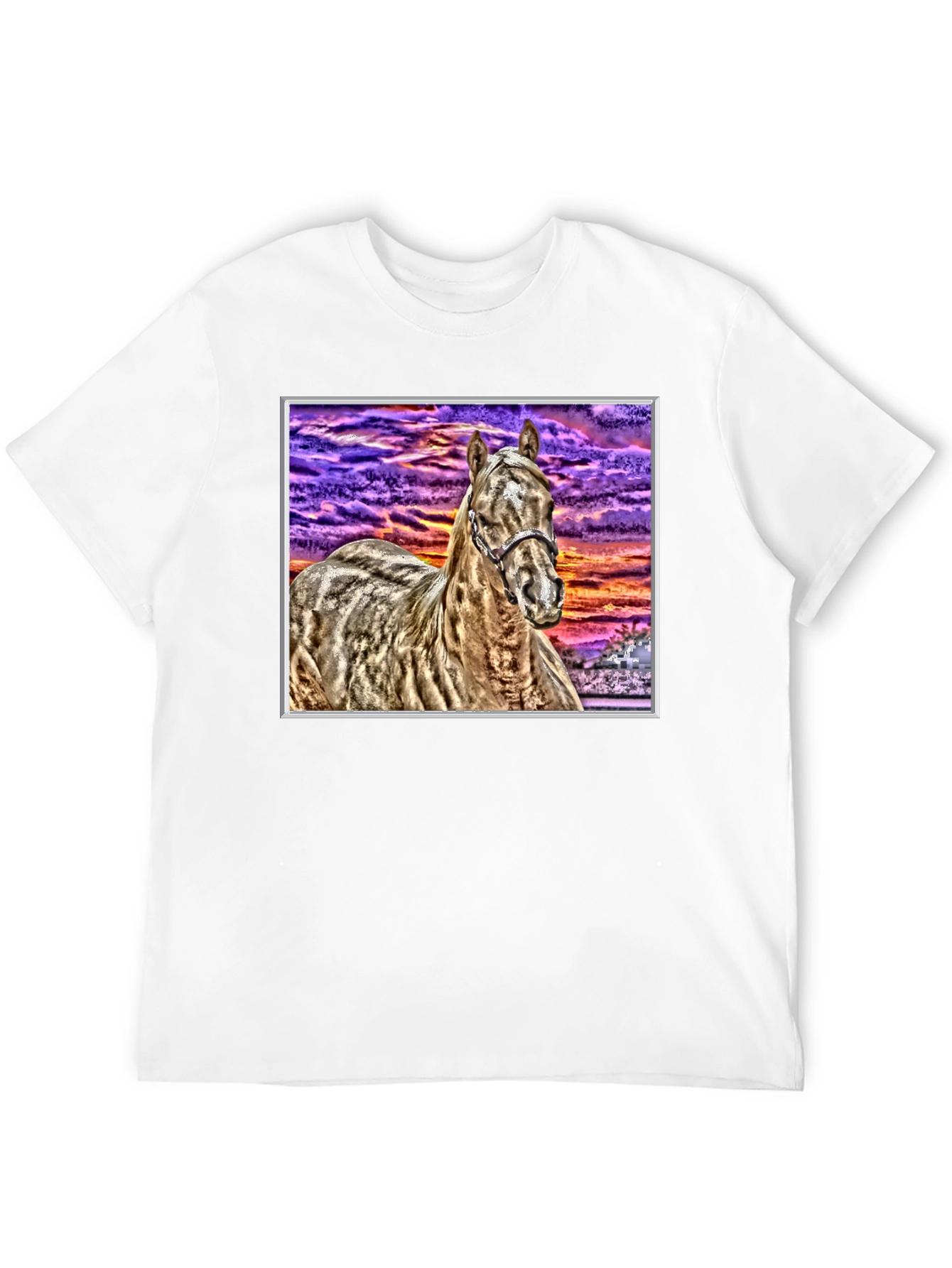 Black Horse Graphic Tee - Sunset Sky Black T-Shirt view 12