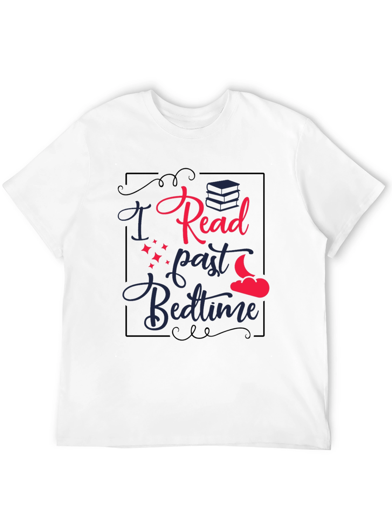 Black I Read Past Bedtime Graphic T-Shirt view 12