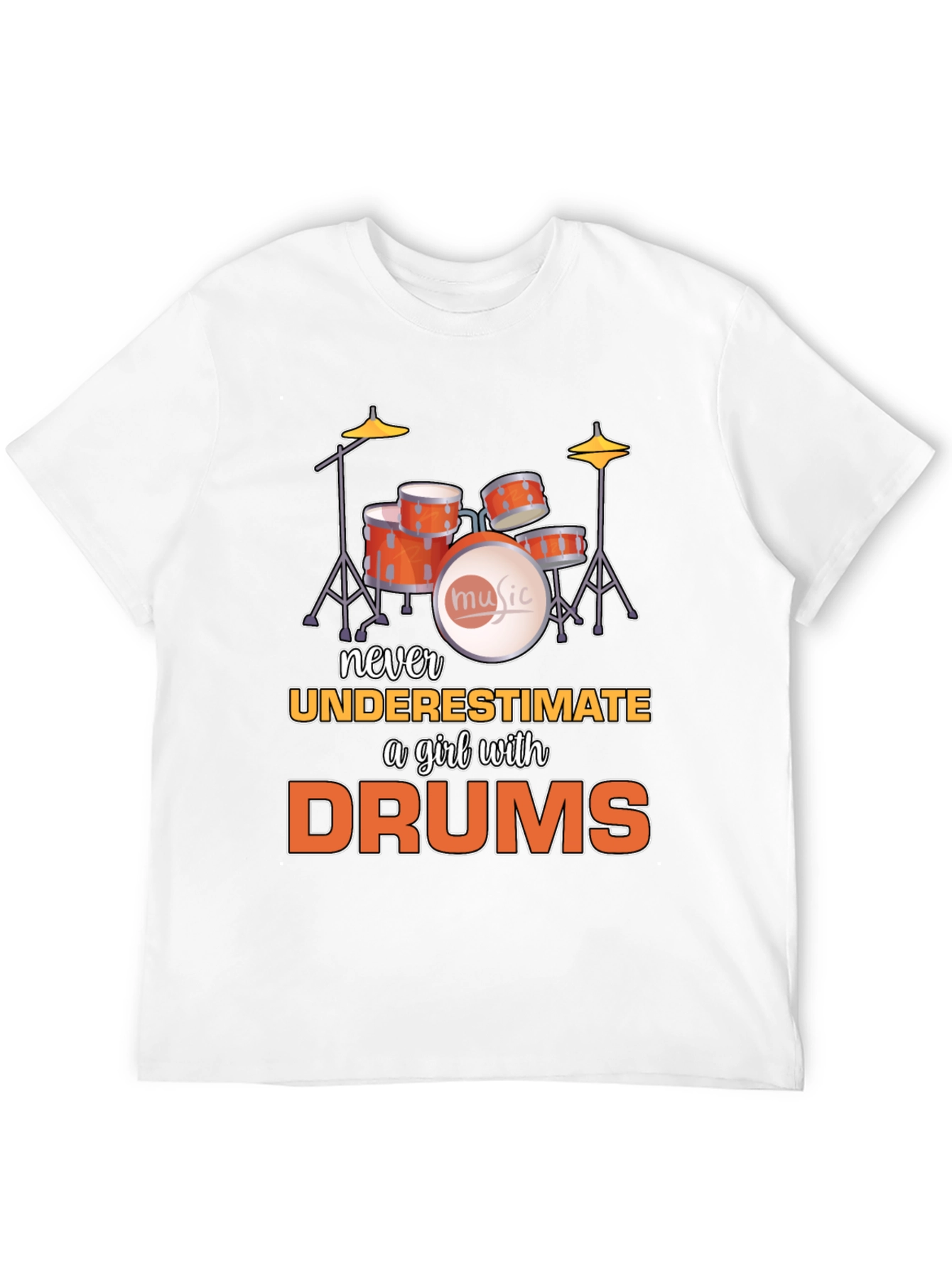 Black Never Underestimate a Girl with Drums T-Shirt view 12