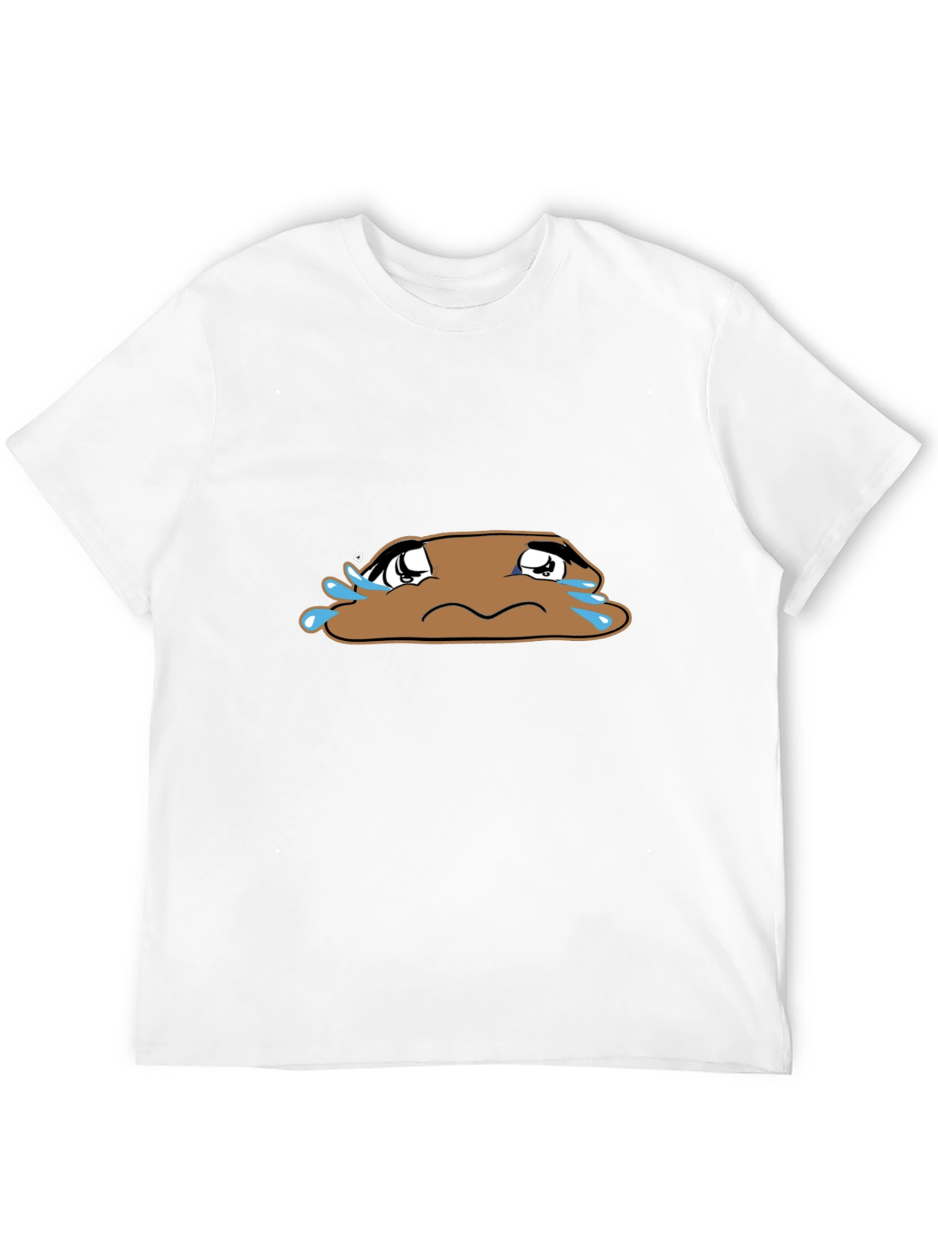 Black Sad Poop Emoji Black T-Shirt view 12