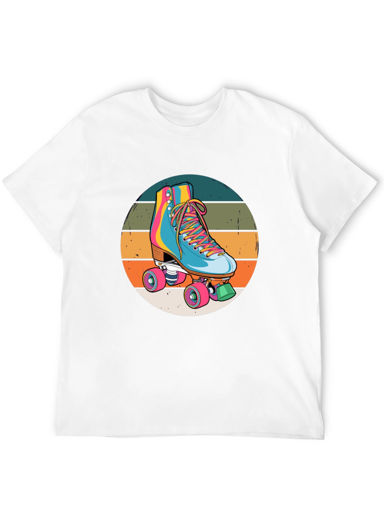 Black Retro Roller Skate Graphic Tee view 12
