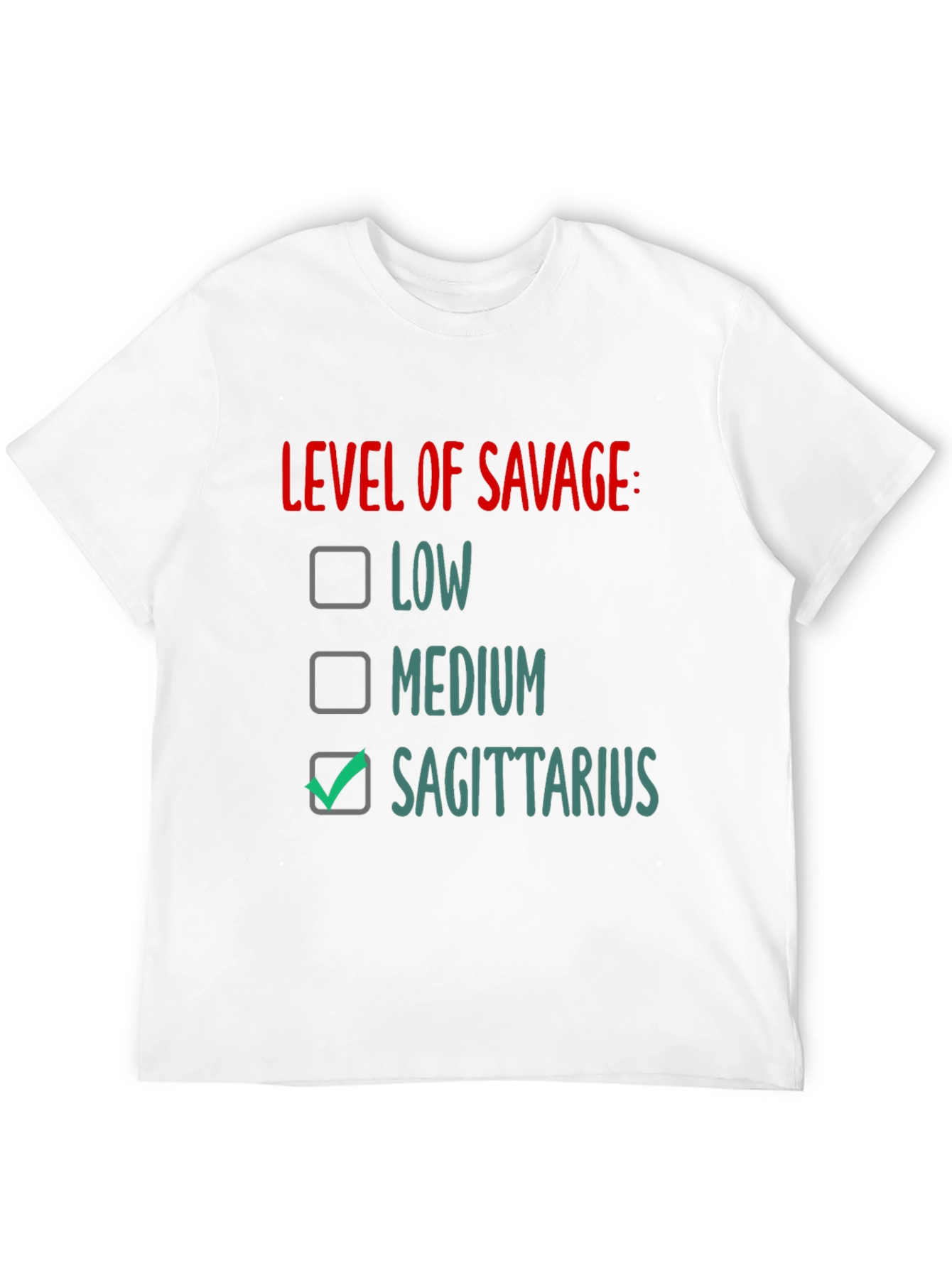 Black Sagittarius Level of Savage Graphic Tee view 12