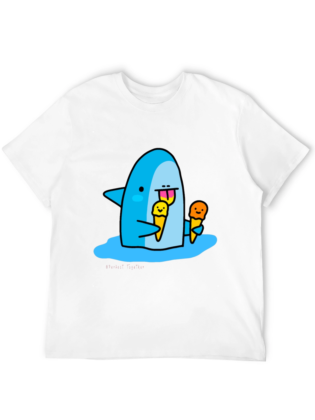 Black Shark Eating Ice Cream Graphic T-Shirt view 12