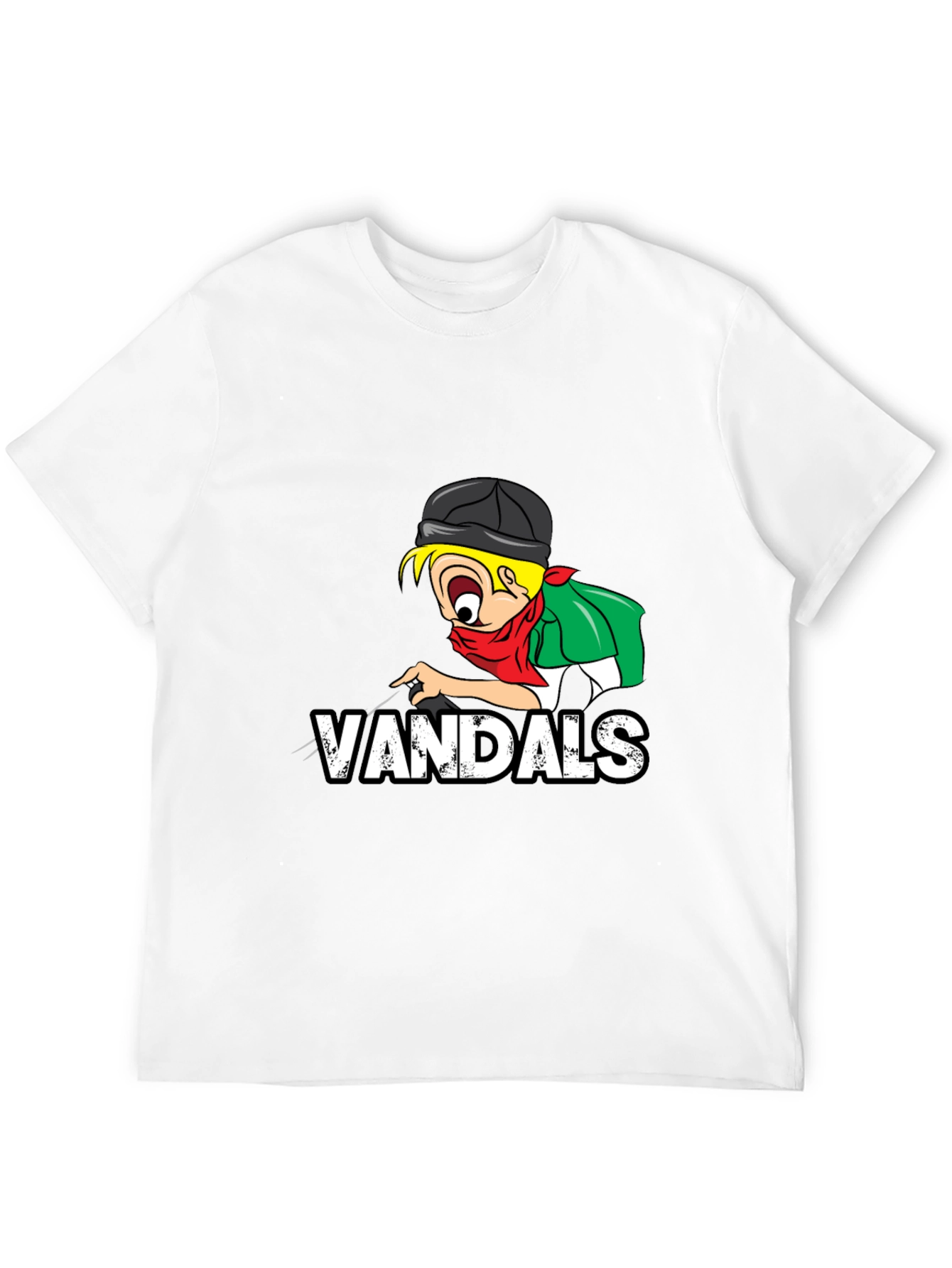 Black Vandals Cartoon Graphic Black T-Shirt view 12