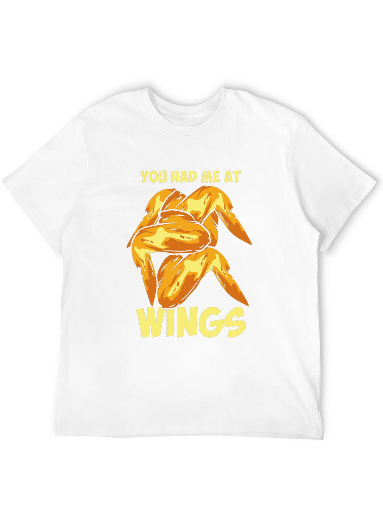 Black You Had Me At Wings - Novelty Graphic T-Shirt view 12