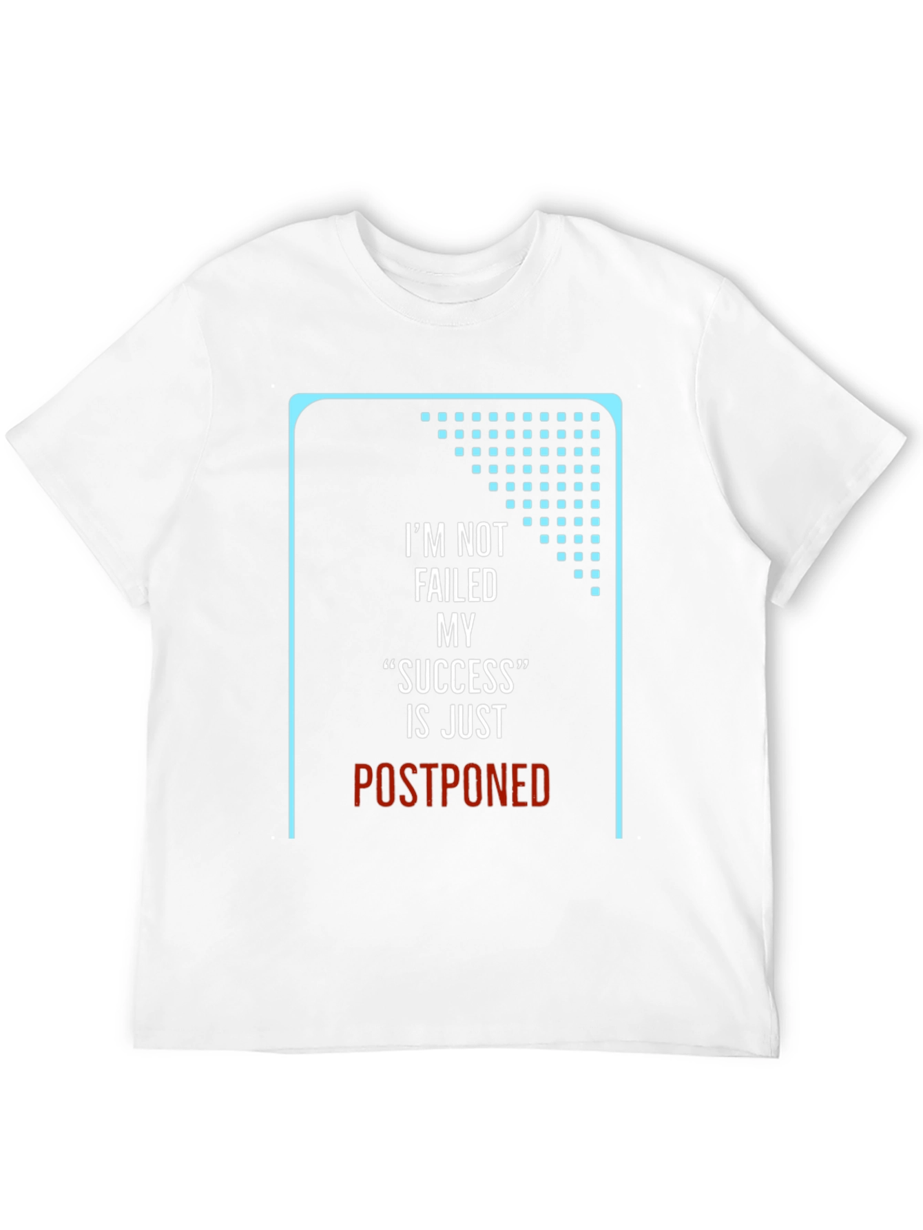 Black Motivational T-Shirt: "Postponed Success" Black Crew Neck view 12