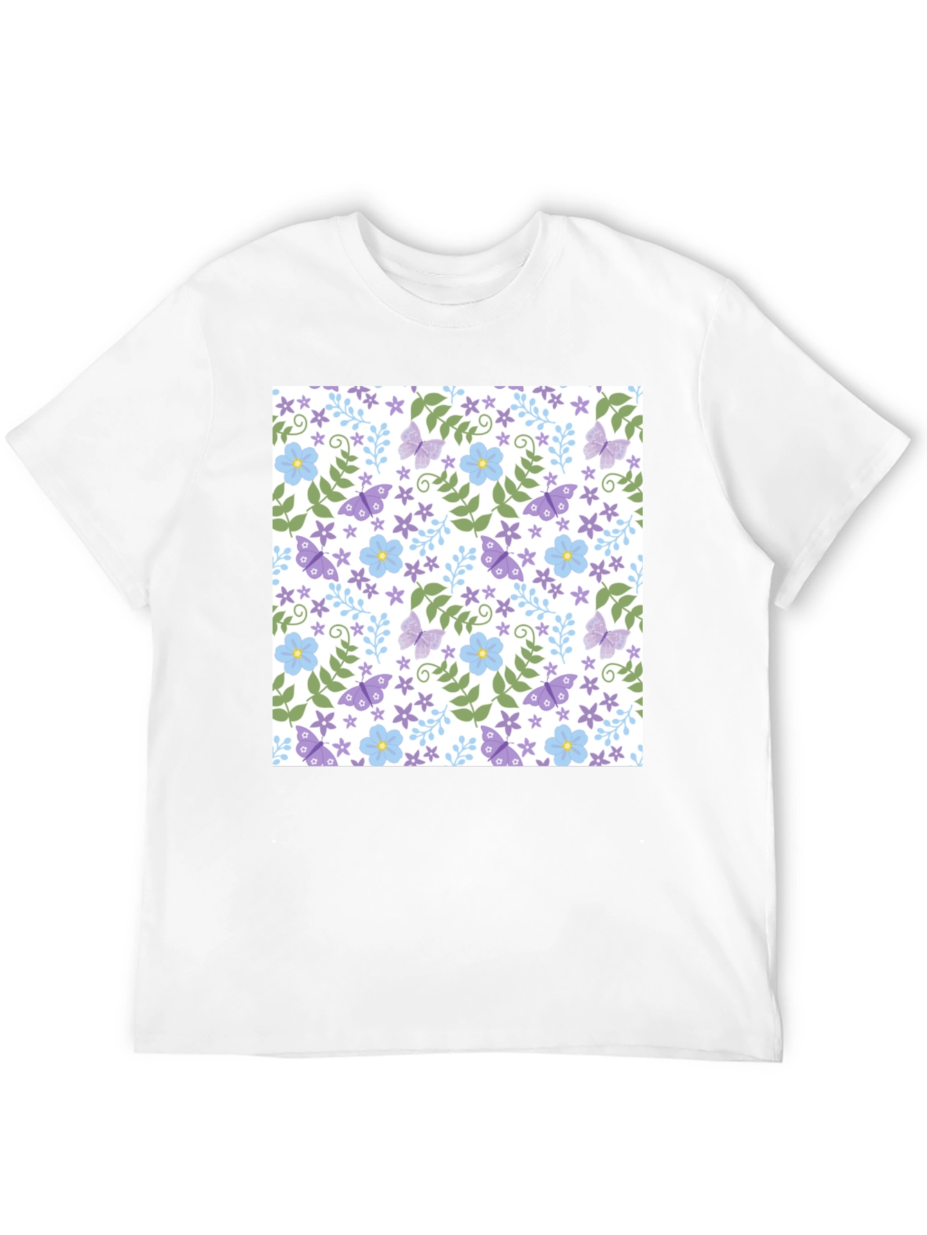 Black Floral Butterfly T-Shirt - Soft Cotton Tee view 12