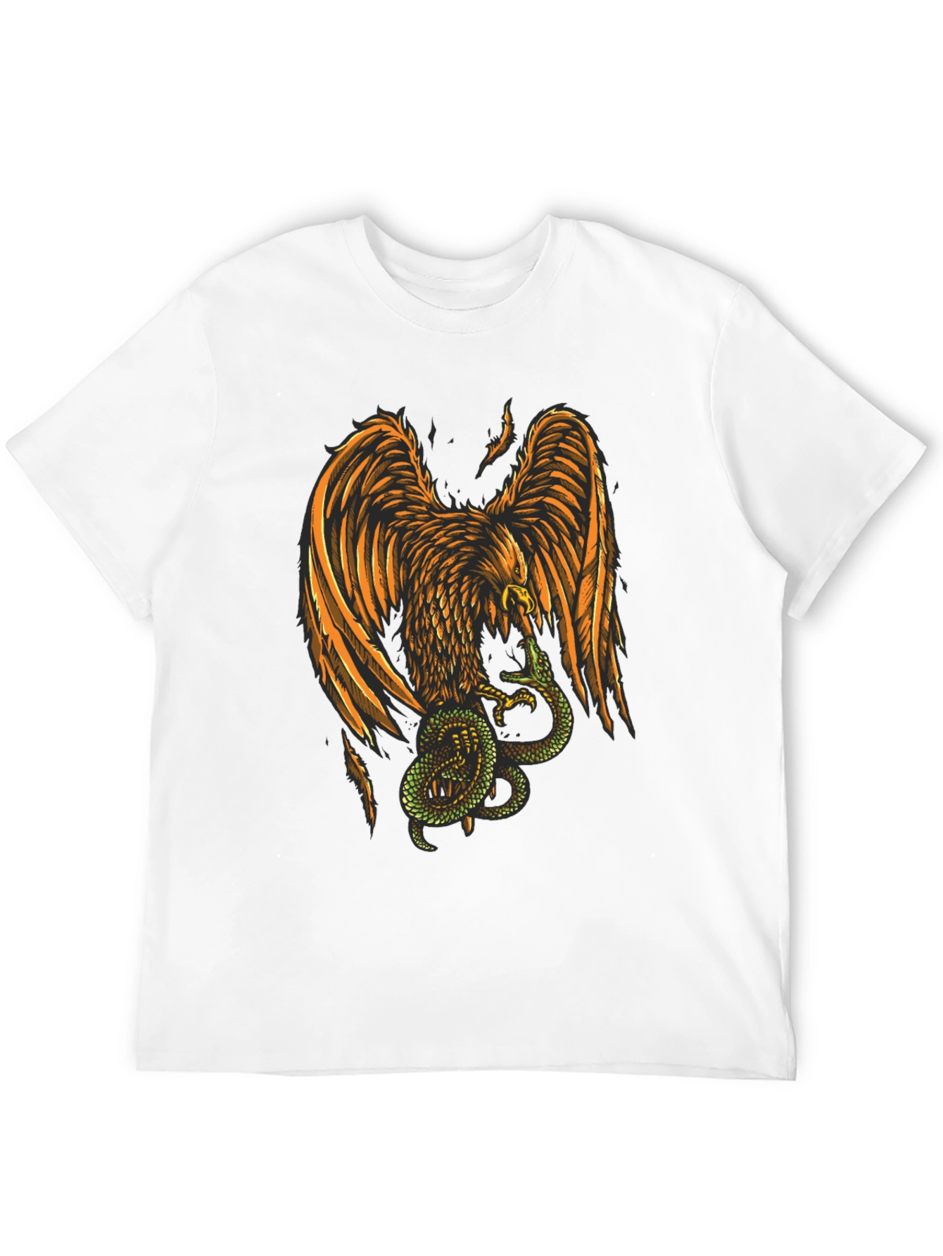 Black Eagle & Snake Graphic T-Shirt - Stylish Mens Tee view 12