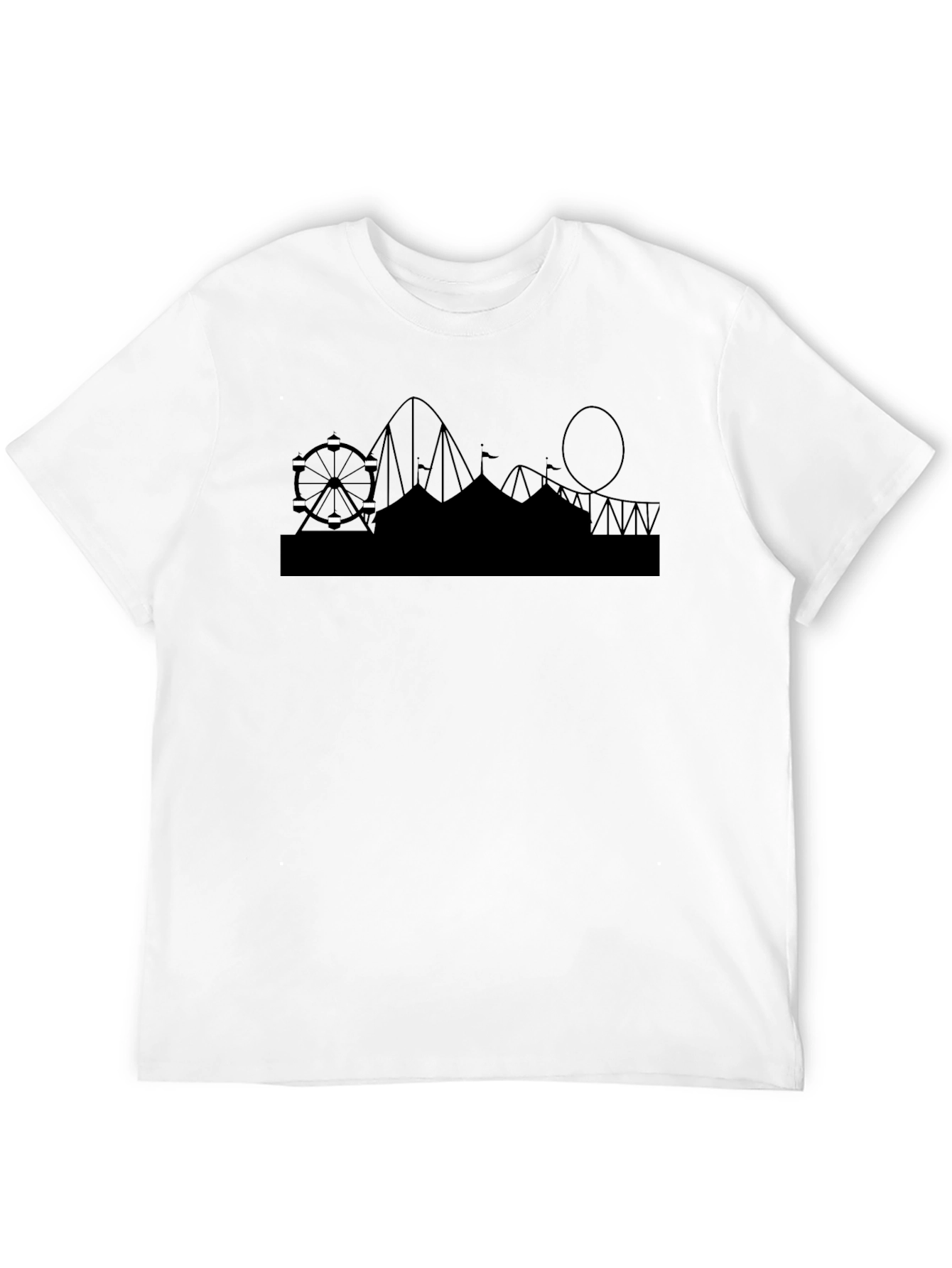 Black Amusement Park Silhouette T-Shirt view 12
