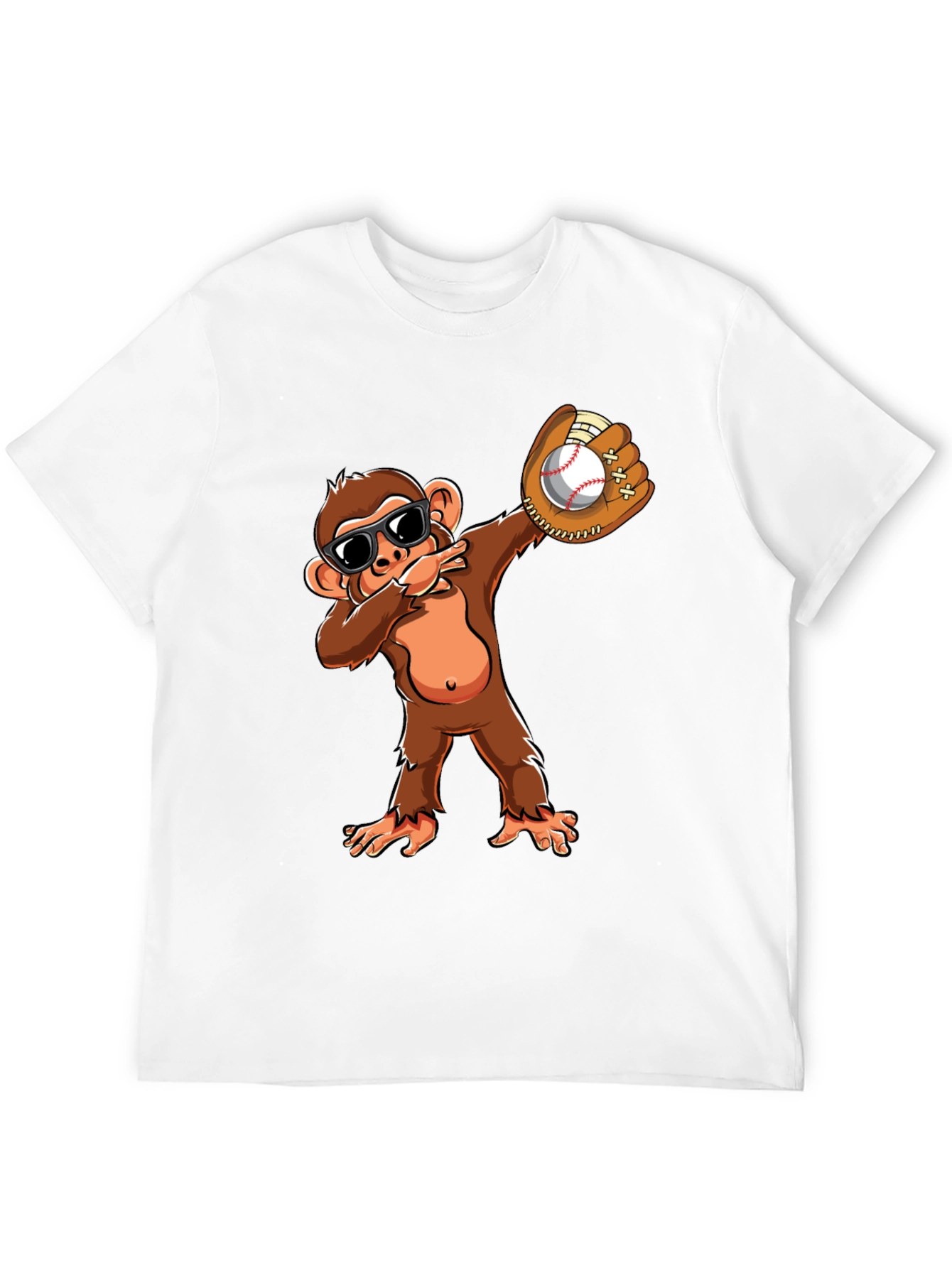 Black Monkey Dabbing Baseball T-Shirt view 12