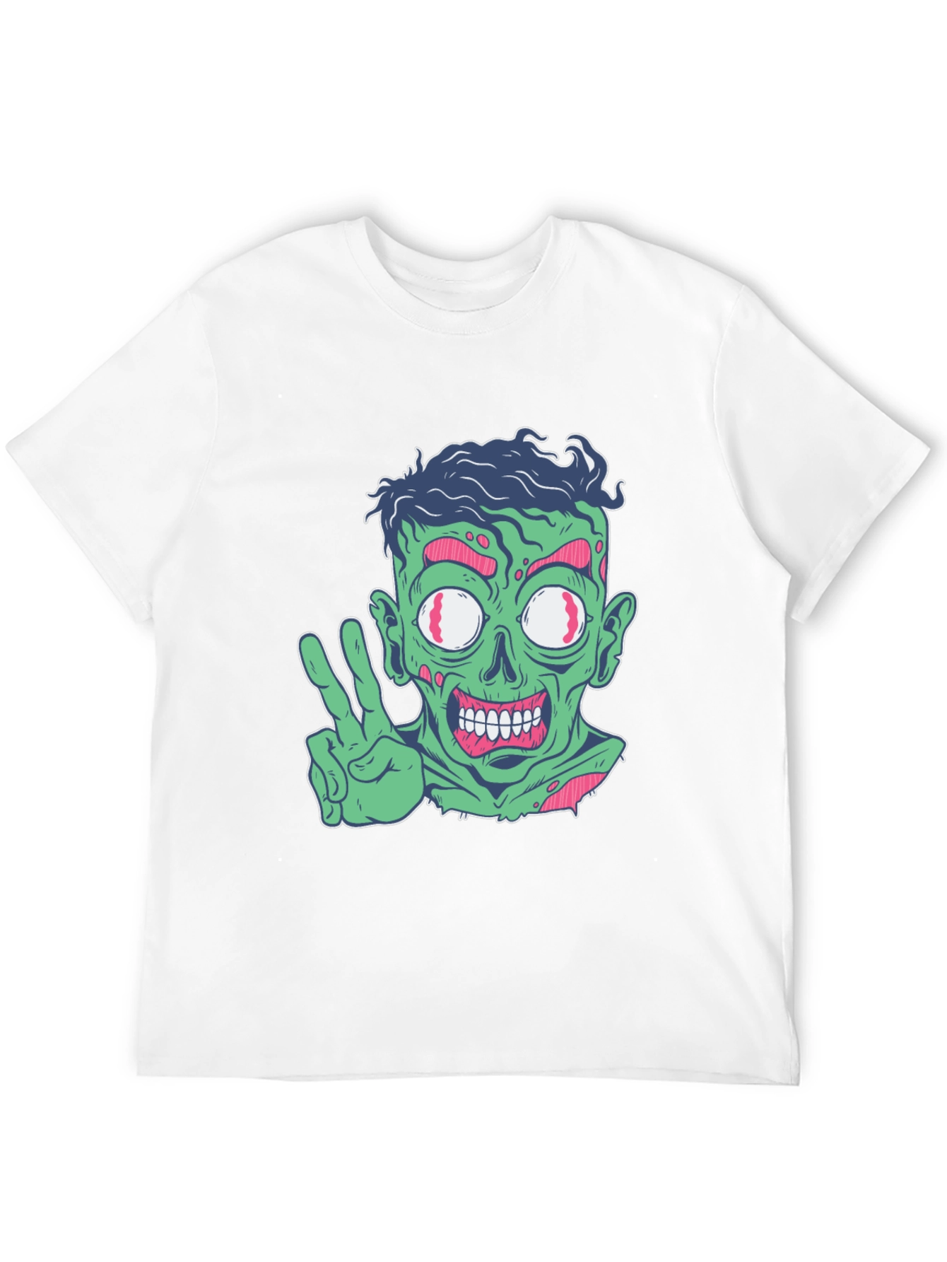 Black Zombie Peace Sign Graphic Tee - Black view 12